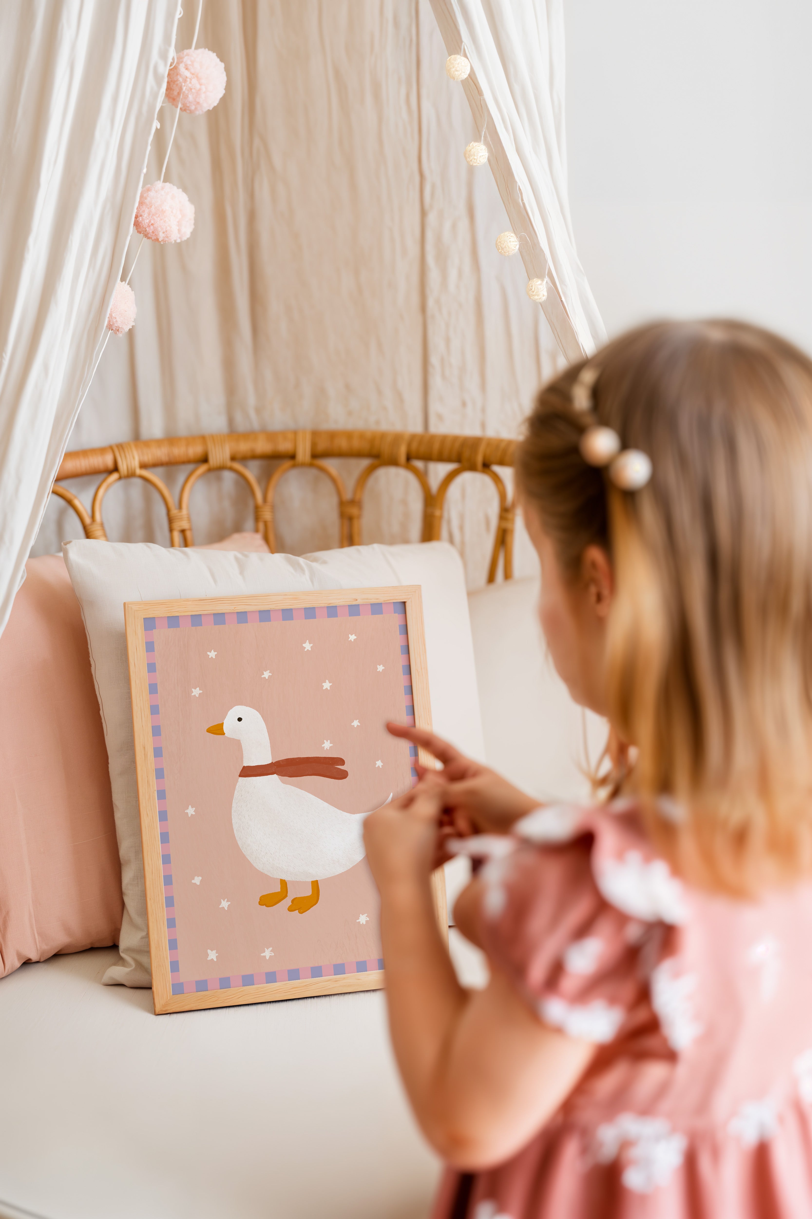 Kinderkamer print - Schattige Gans met Sjaal