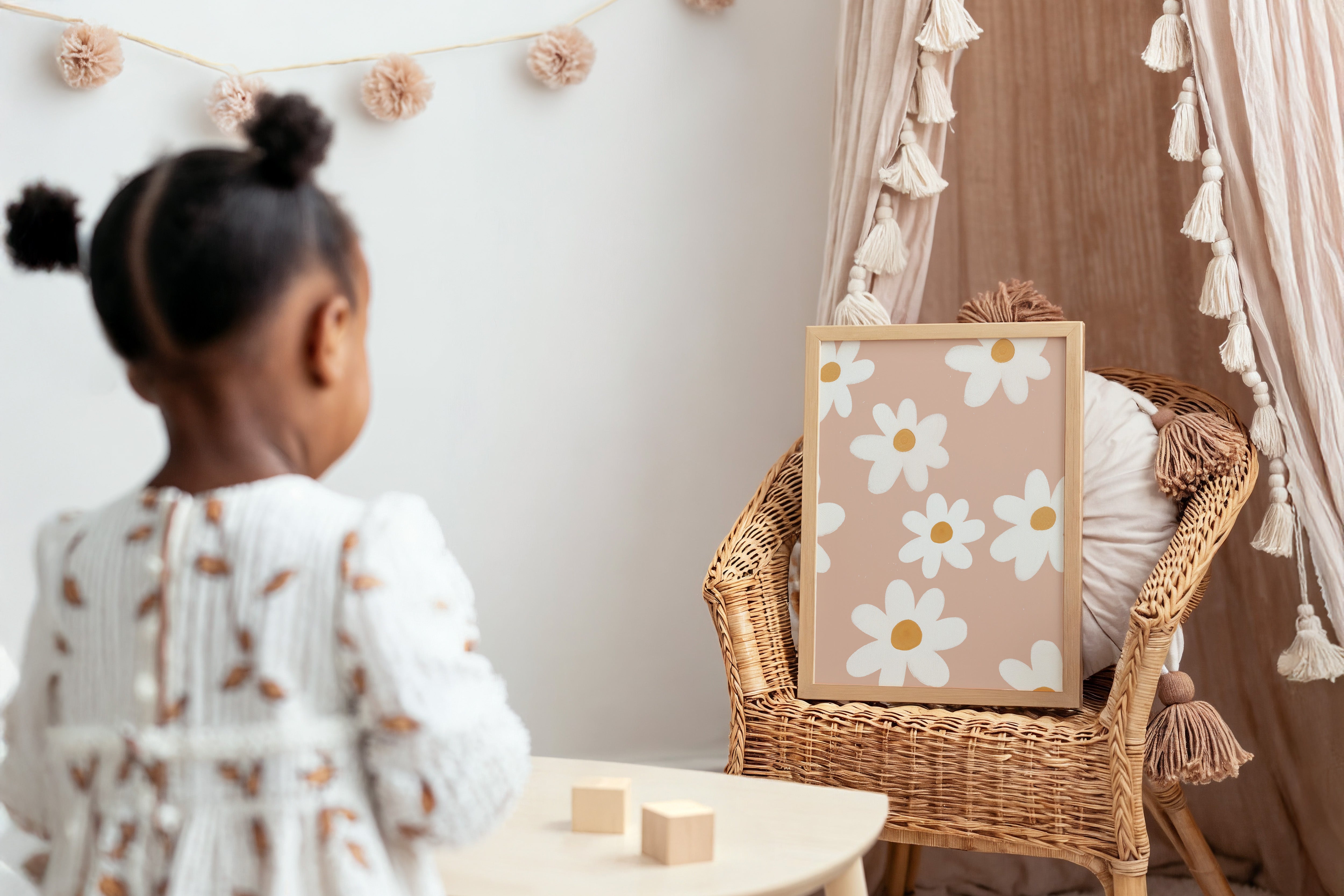 Kinderkamer print - Madeliefjes