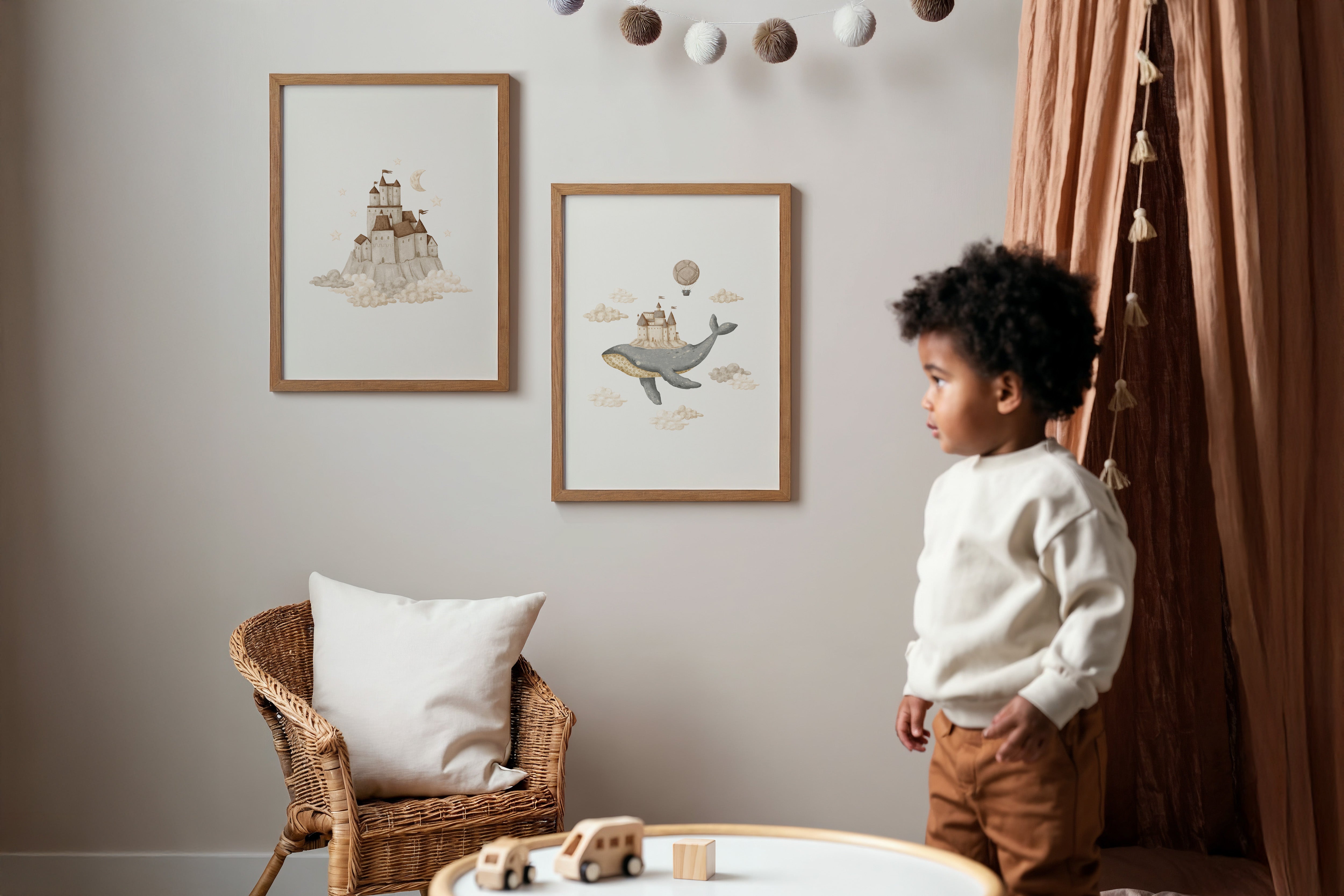 Kinderkamer poster - Walvis met kasteel | Memories of Dreams