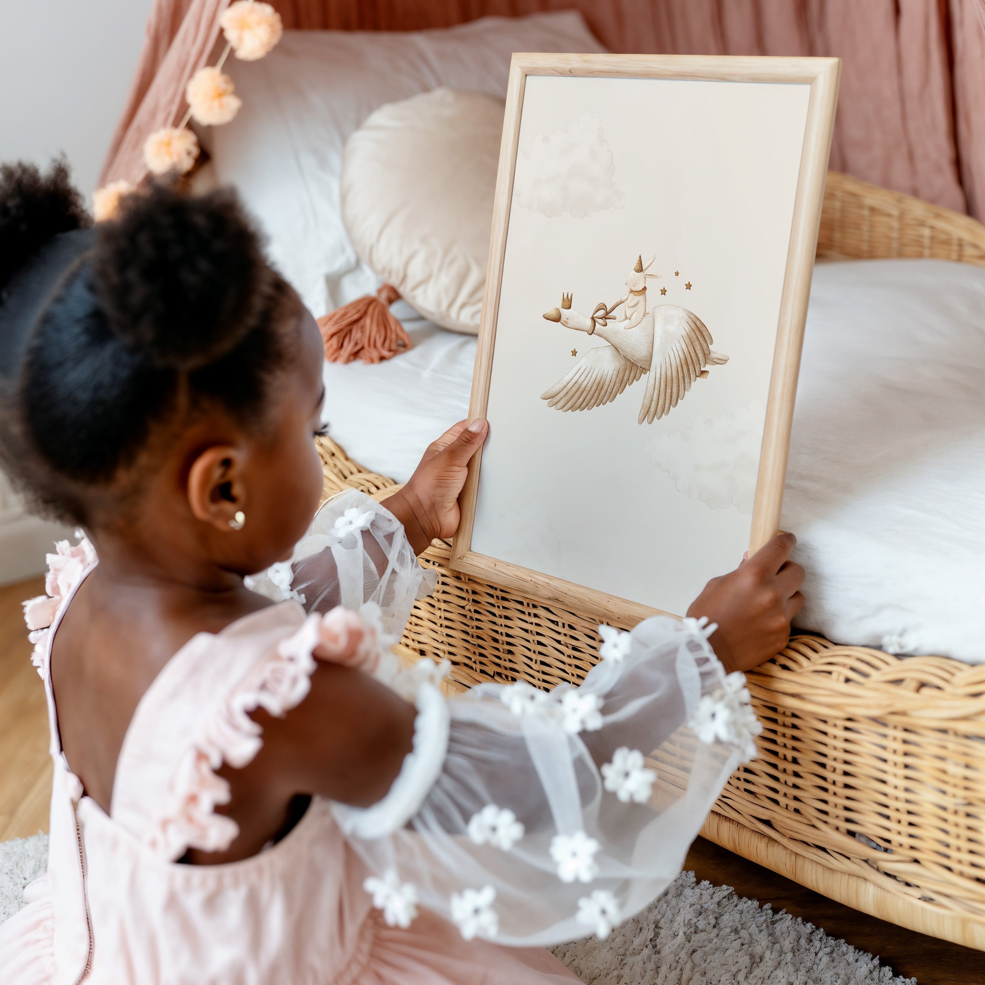 Children's room poster - Bunny on a dream trip | Little Dreamers