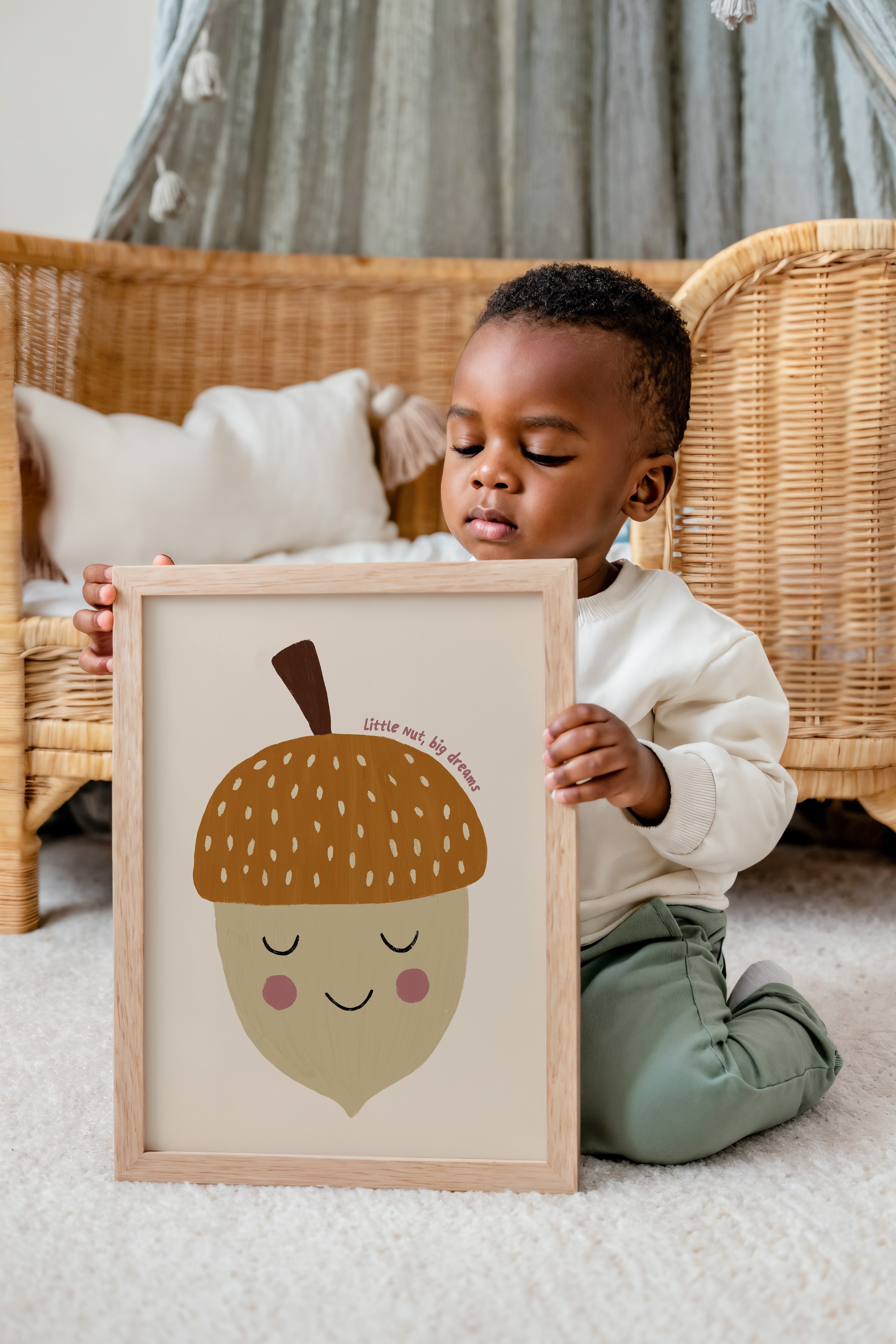 Kinderkamer print - Eikel 'Little Nut, Big Dreams'