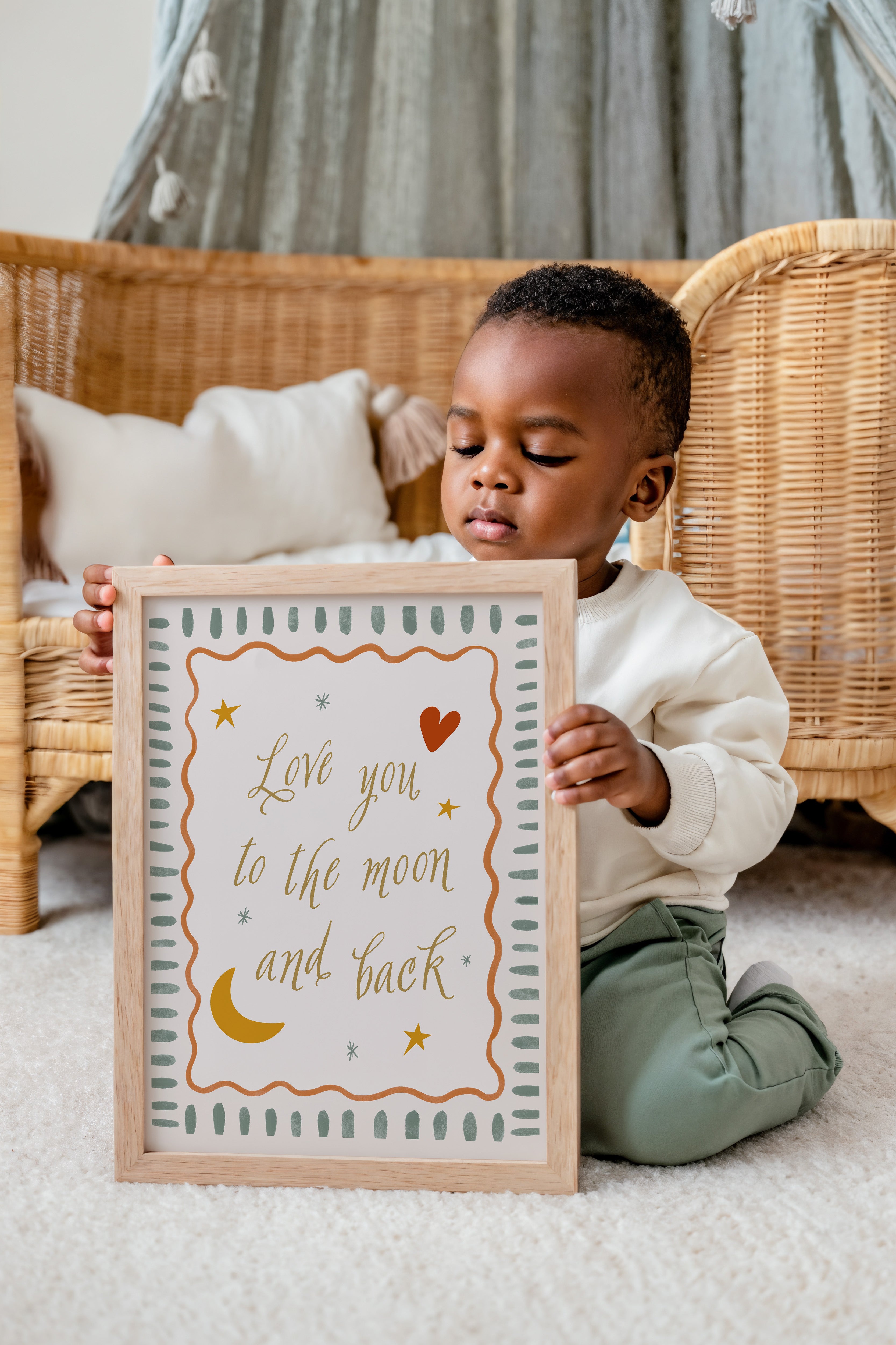 Kinderkamer print - Love you to the moon and back