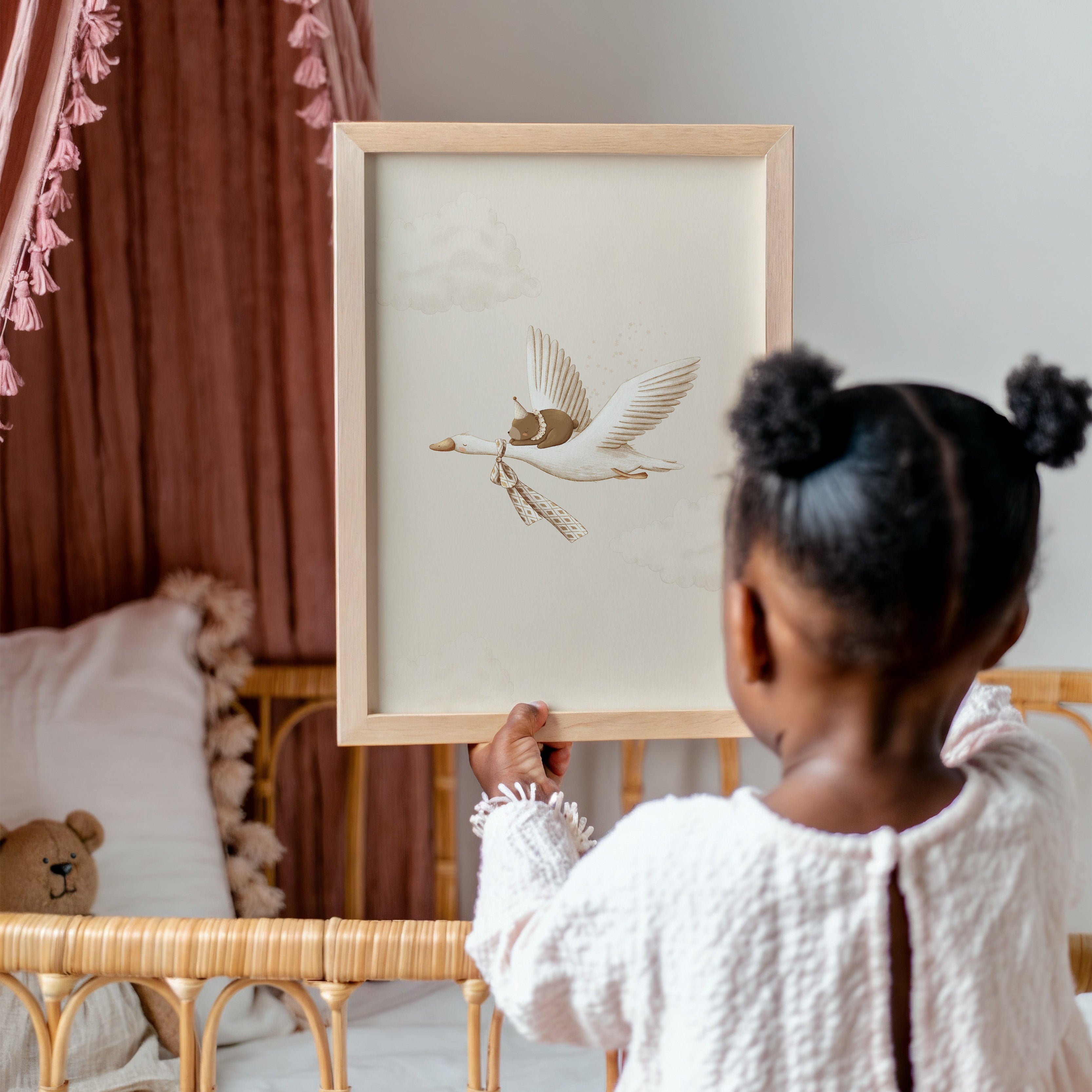 Children's room poster - Bear on a dream trip | Little Dreamers