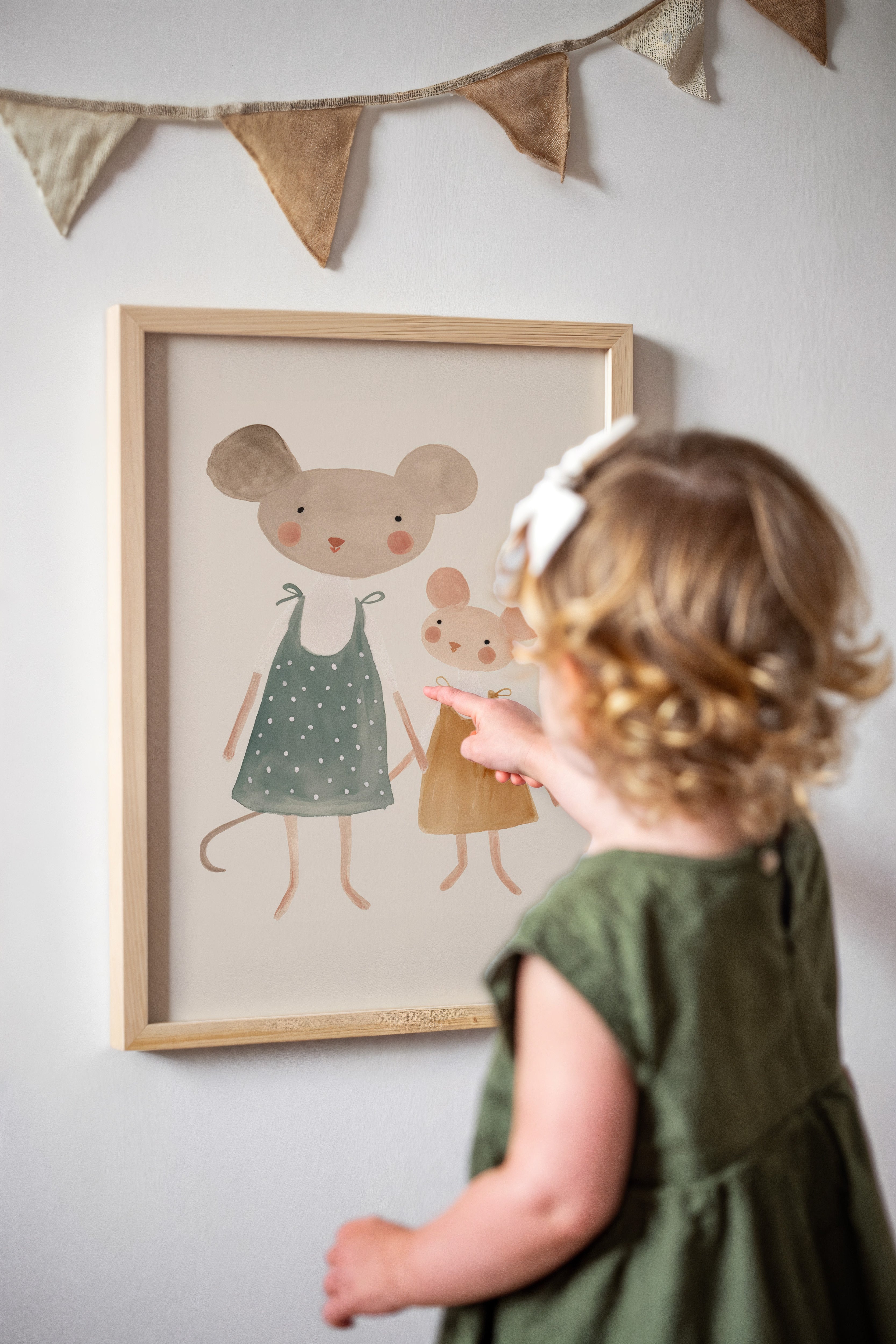 Kinderkamer print - Mama en Dochter Muis