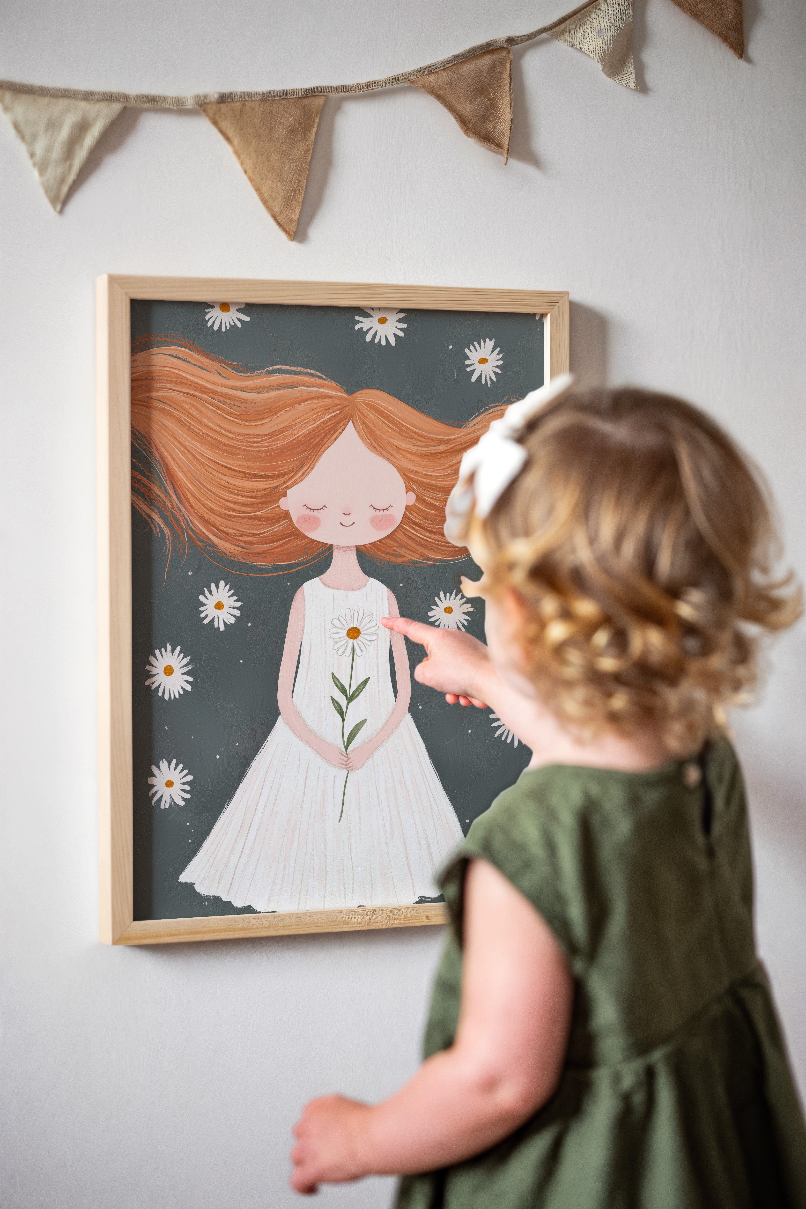 Kinderkamer print - Meisje met Madelief