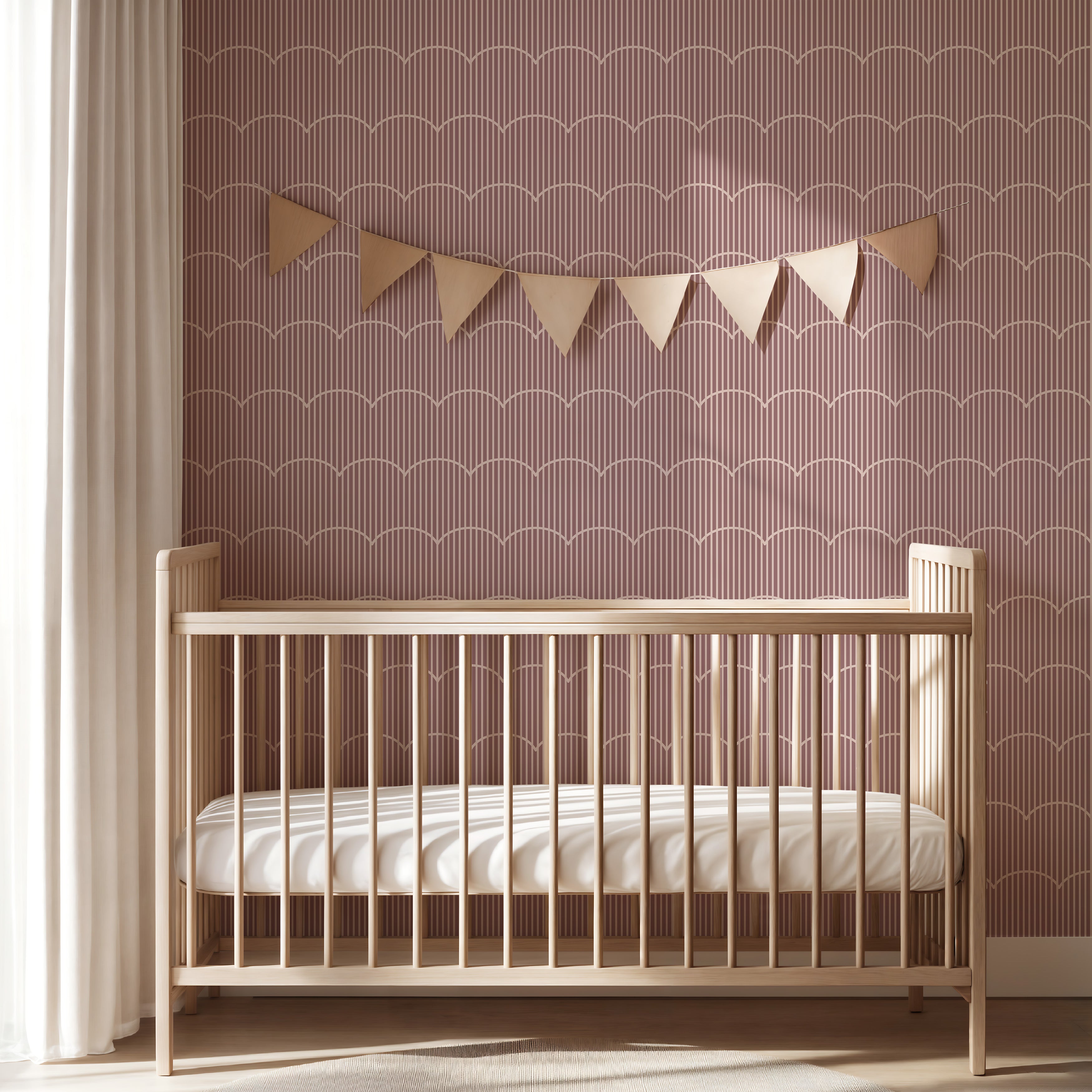 Wallpaper Retro Waves - eggplant