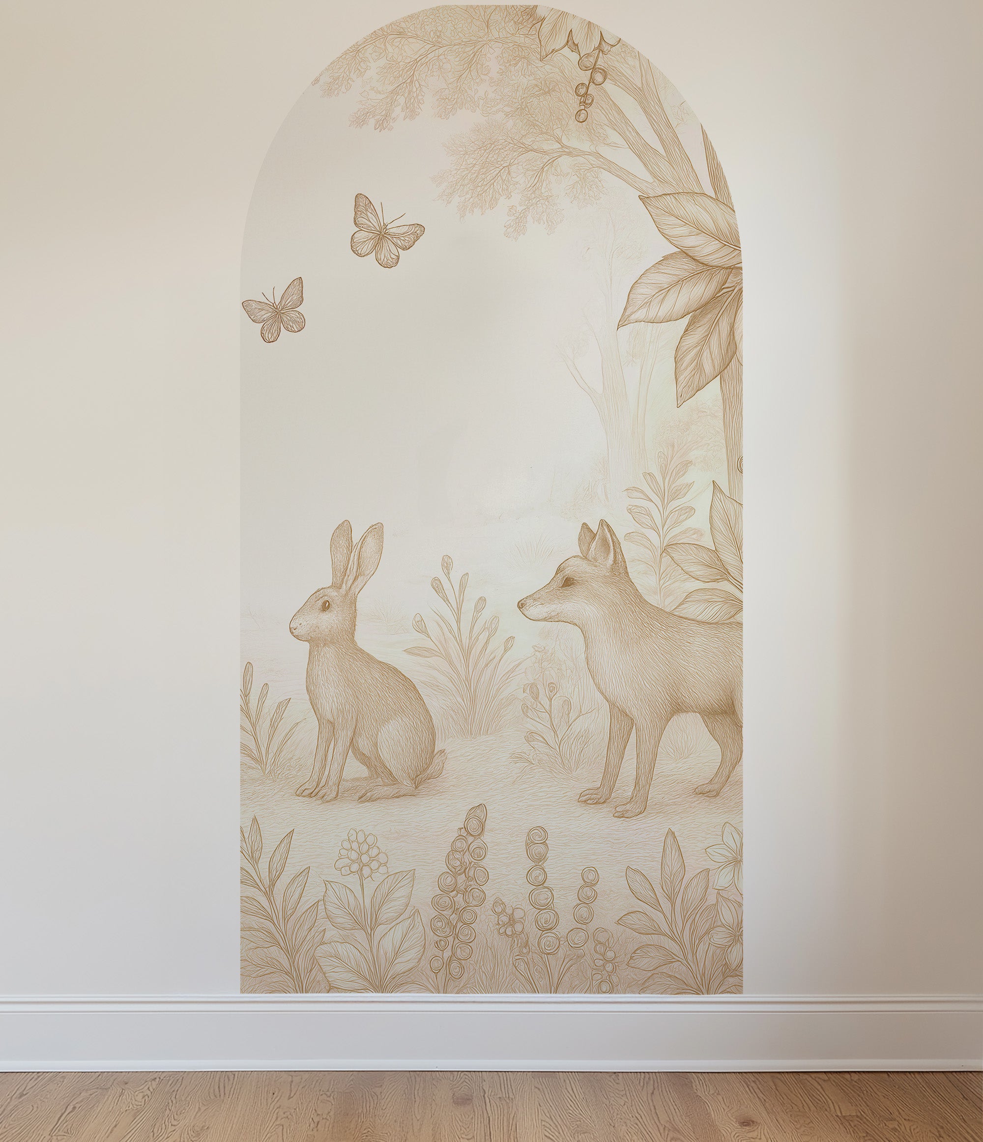 Behangboog - Bosdieren | konijn en vos