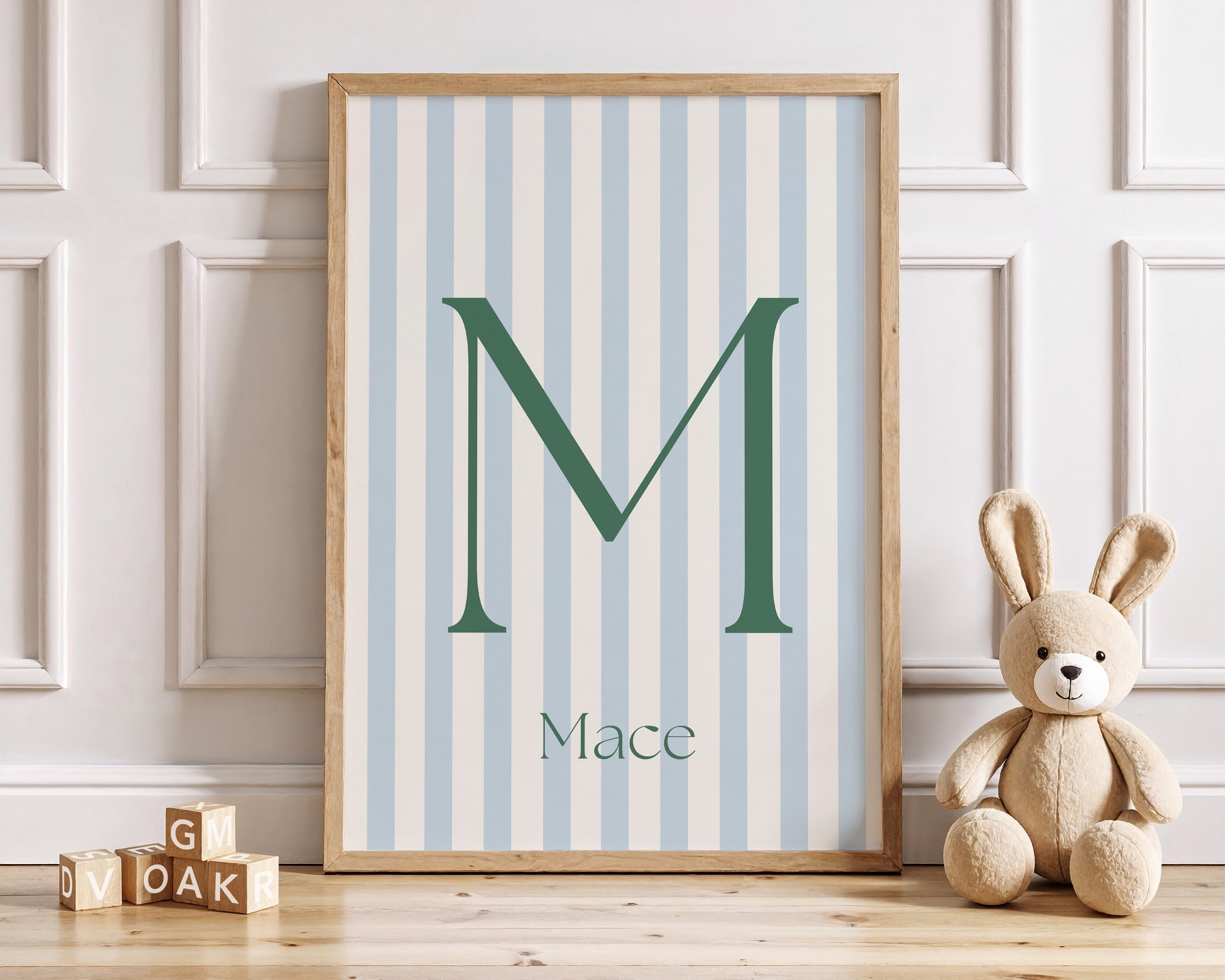 Birth poster Soft Frame - stripes