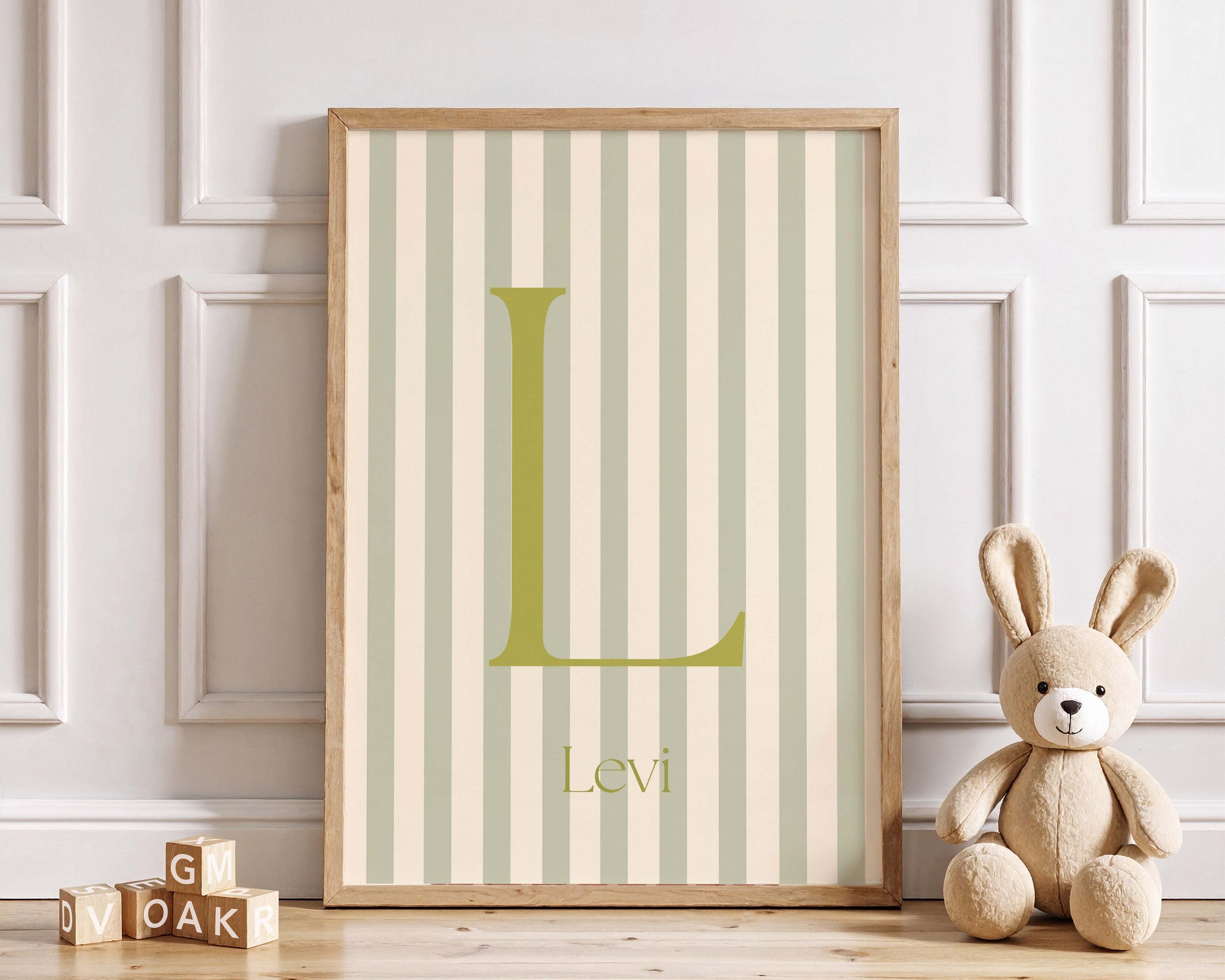 Birth poster Soft Frame - stripes