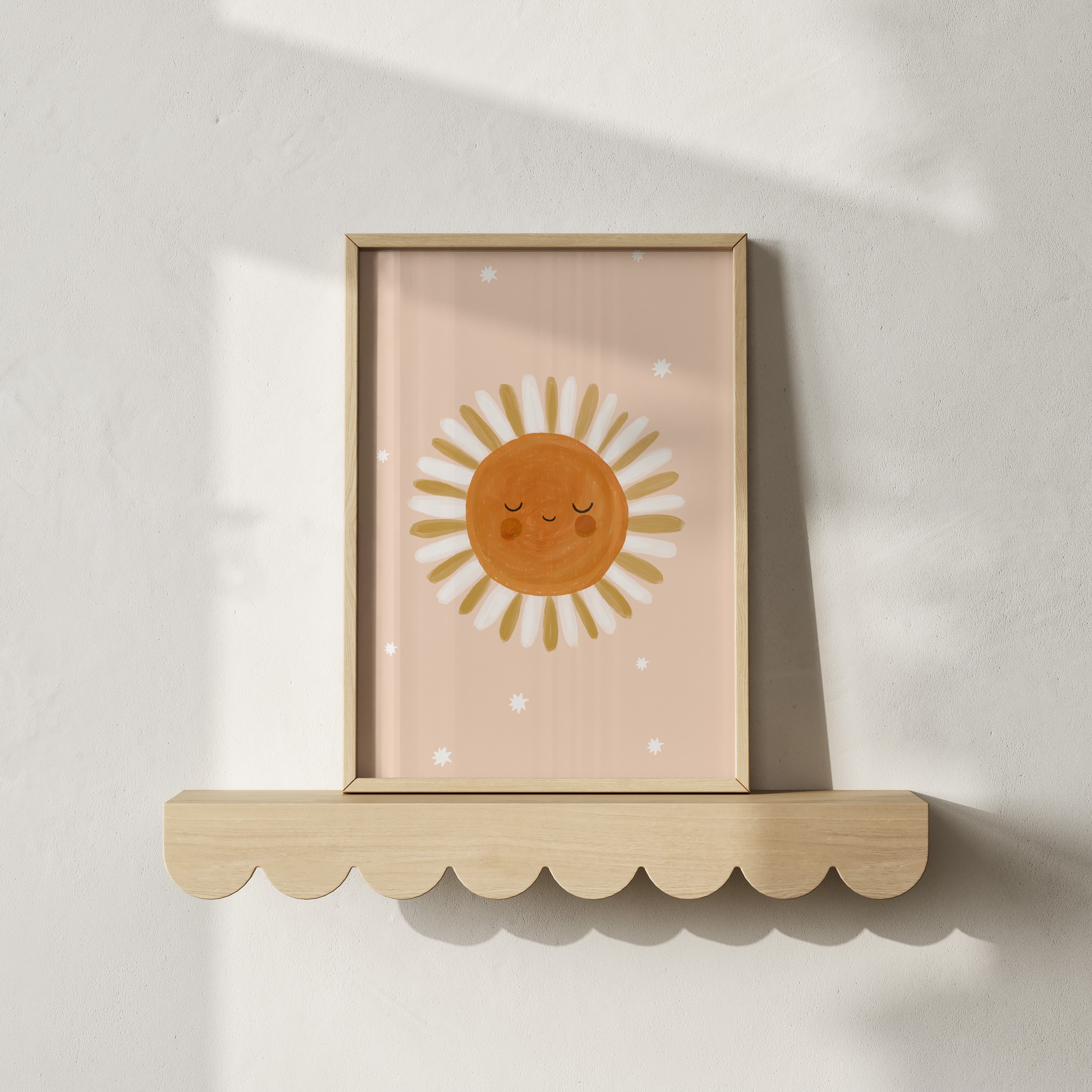 Kinderkamer print – Lachende Zon met Stralen