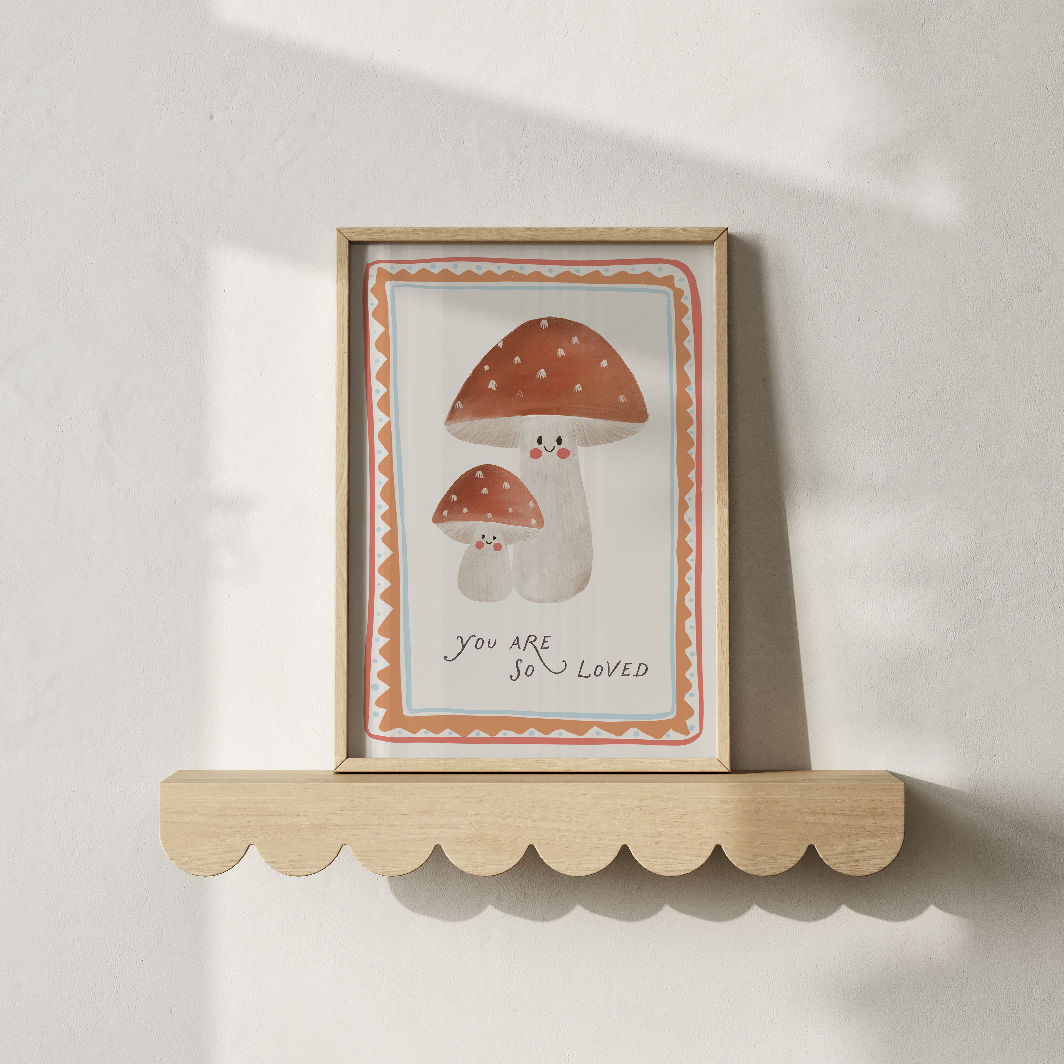 Kinderkamer print – You Are So Loved Paddenstoelen