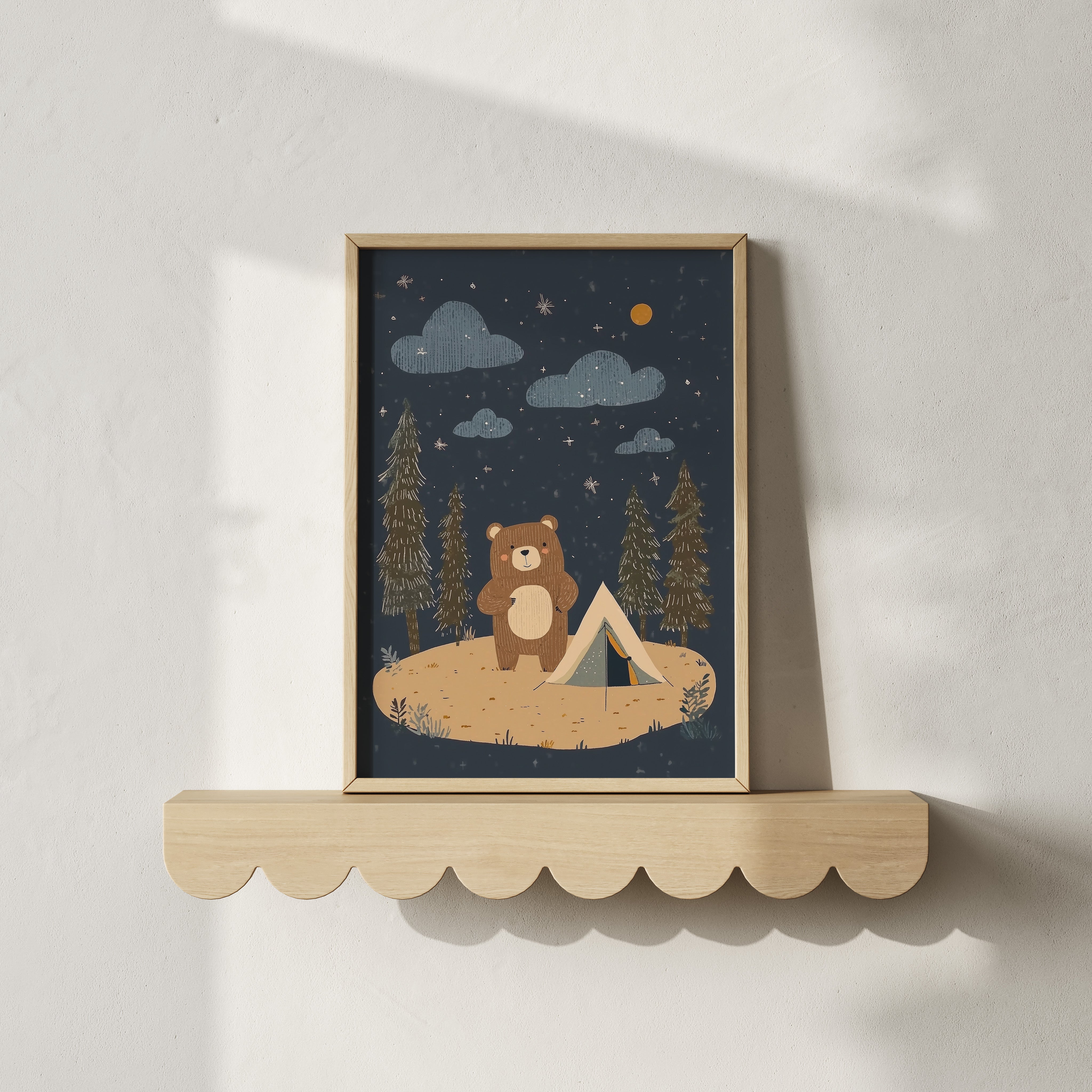 Kinderkamer print - Beertje kampeert