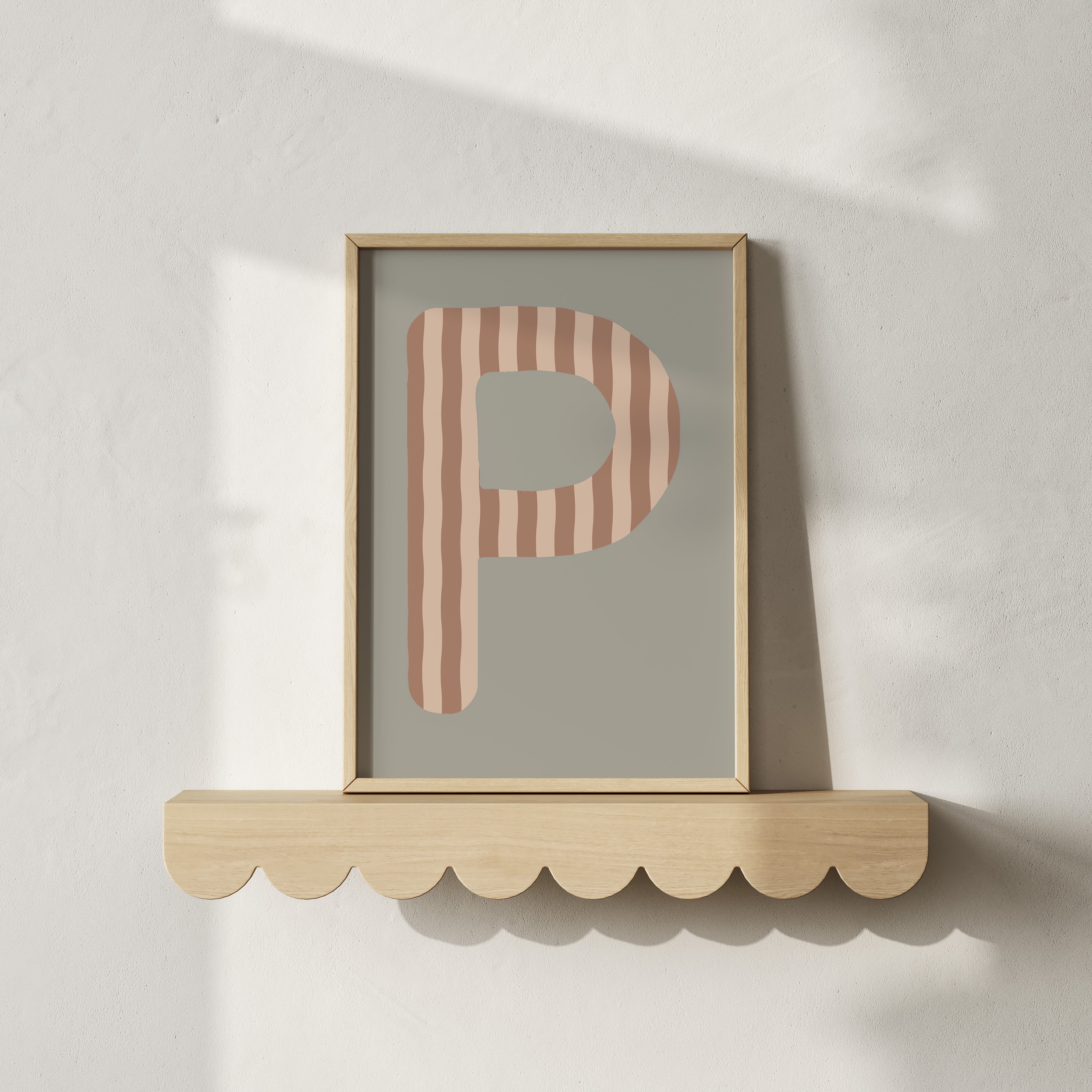 Letterposter Stripes - green