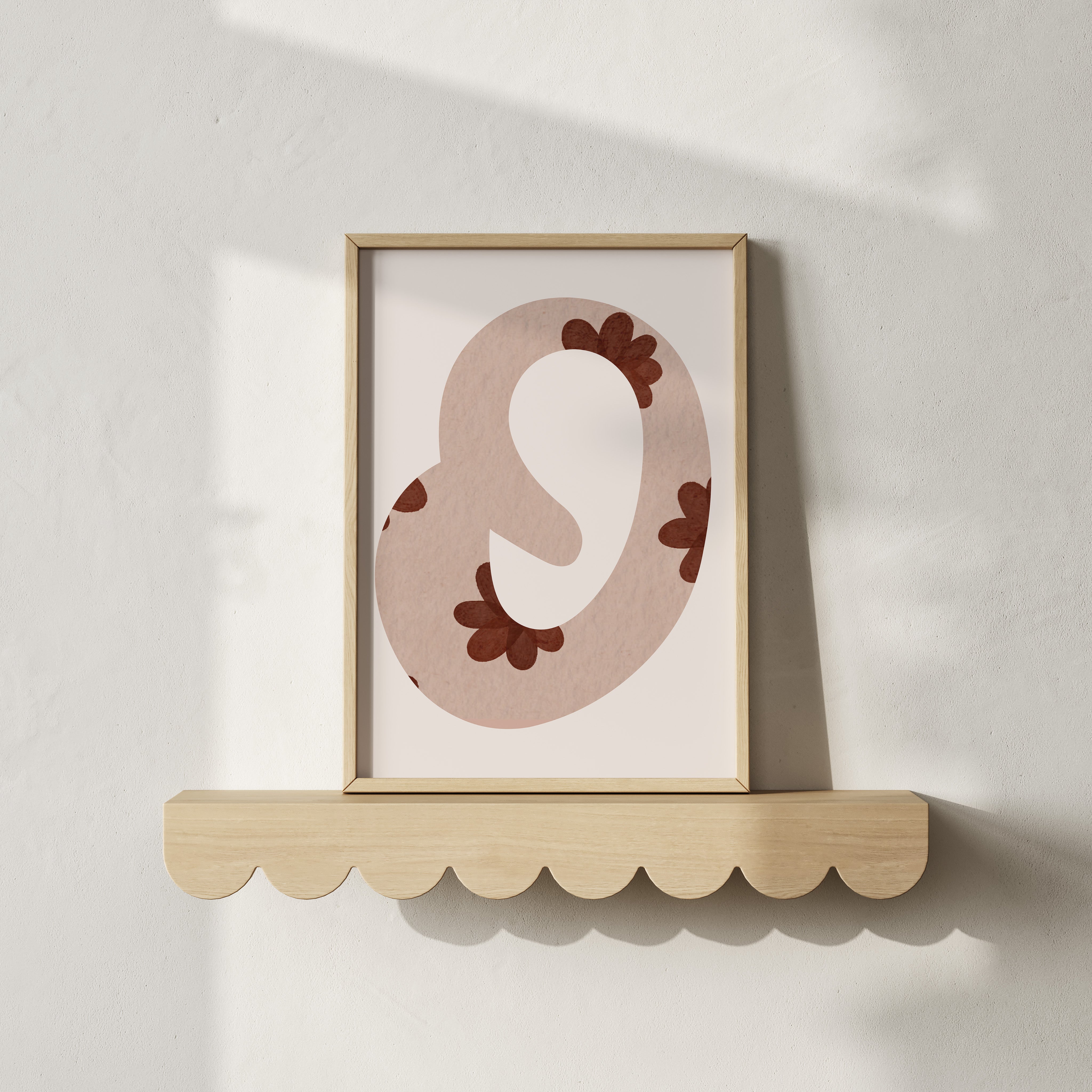 Letter poster Retro - flowers