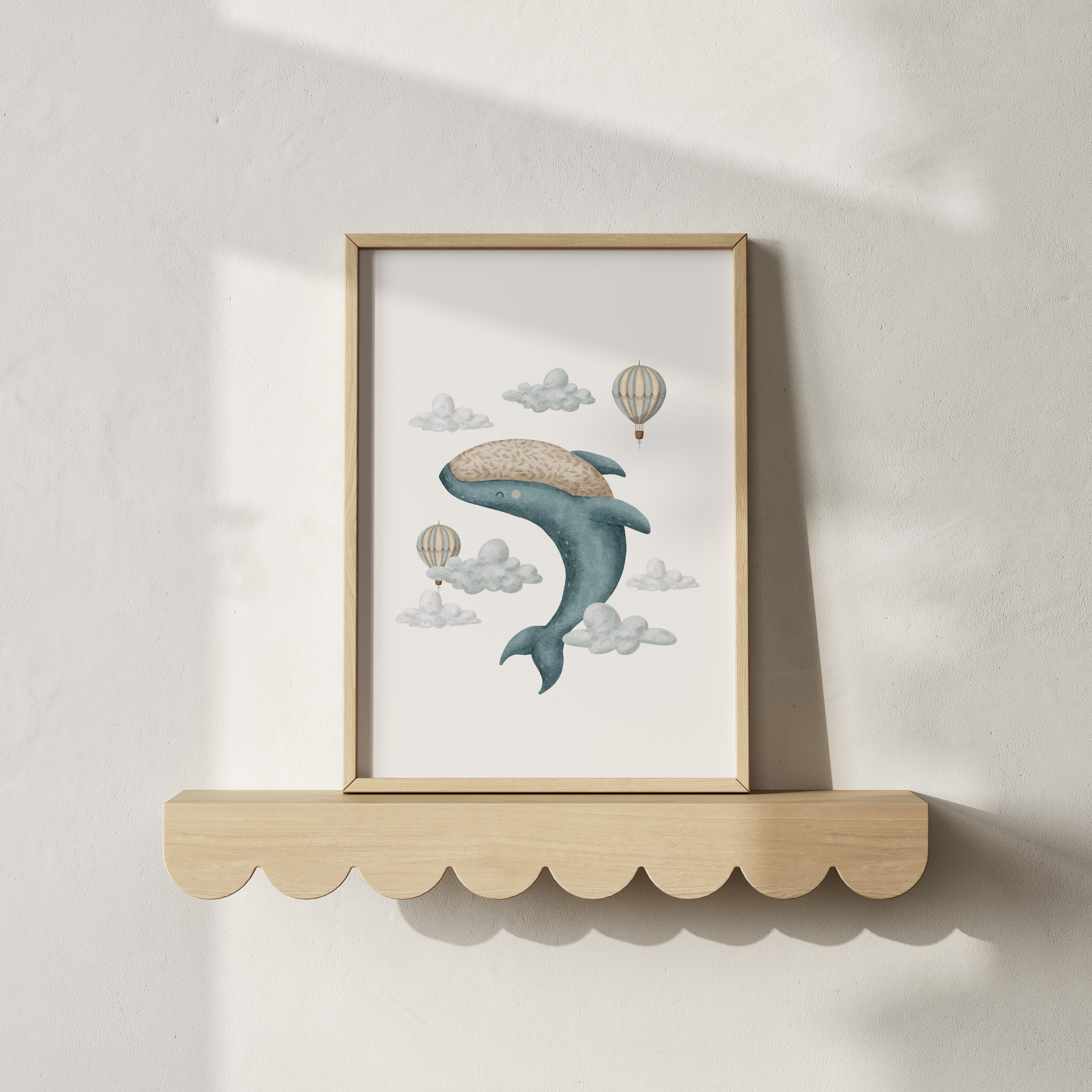Kinderkamer poster - Walvis tussen de wolken | Memories of Dreams