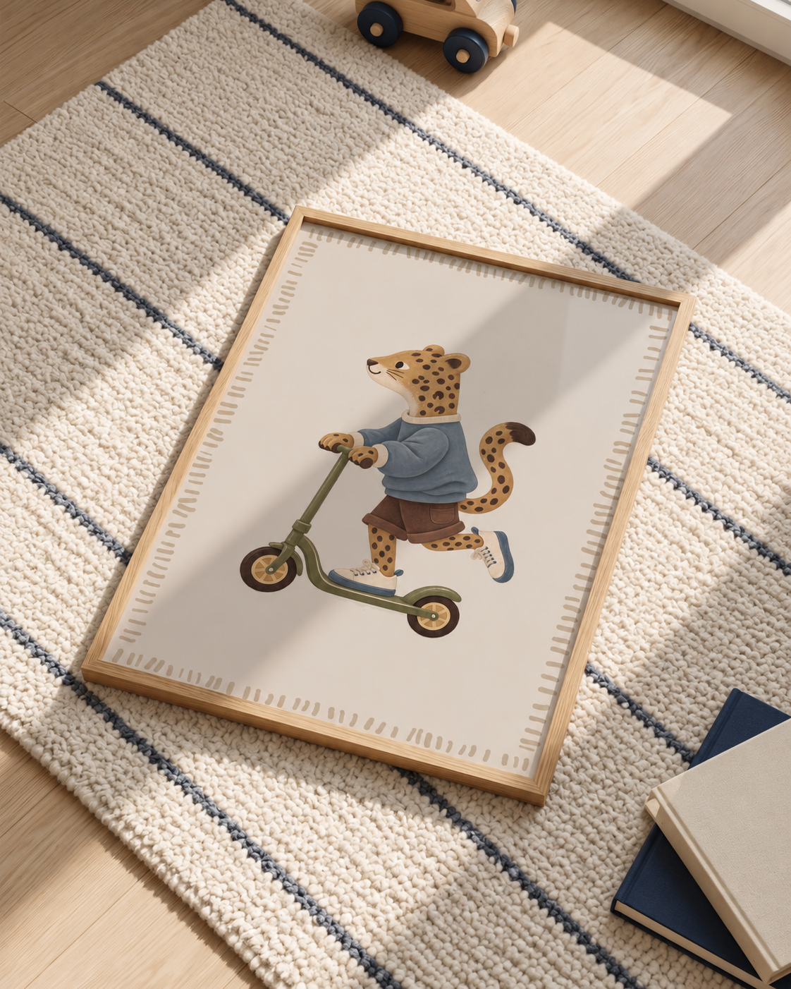 Gestylde kinderkamer met de Luipaard op step poster