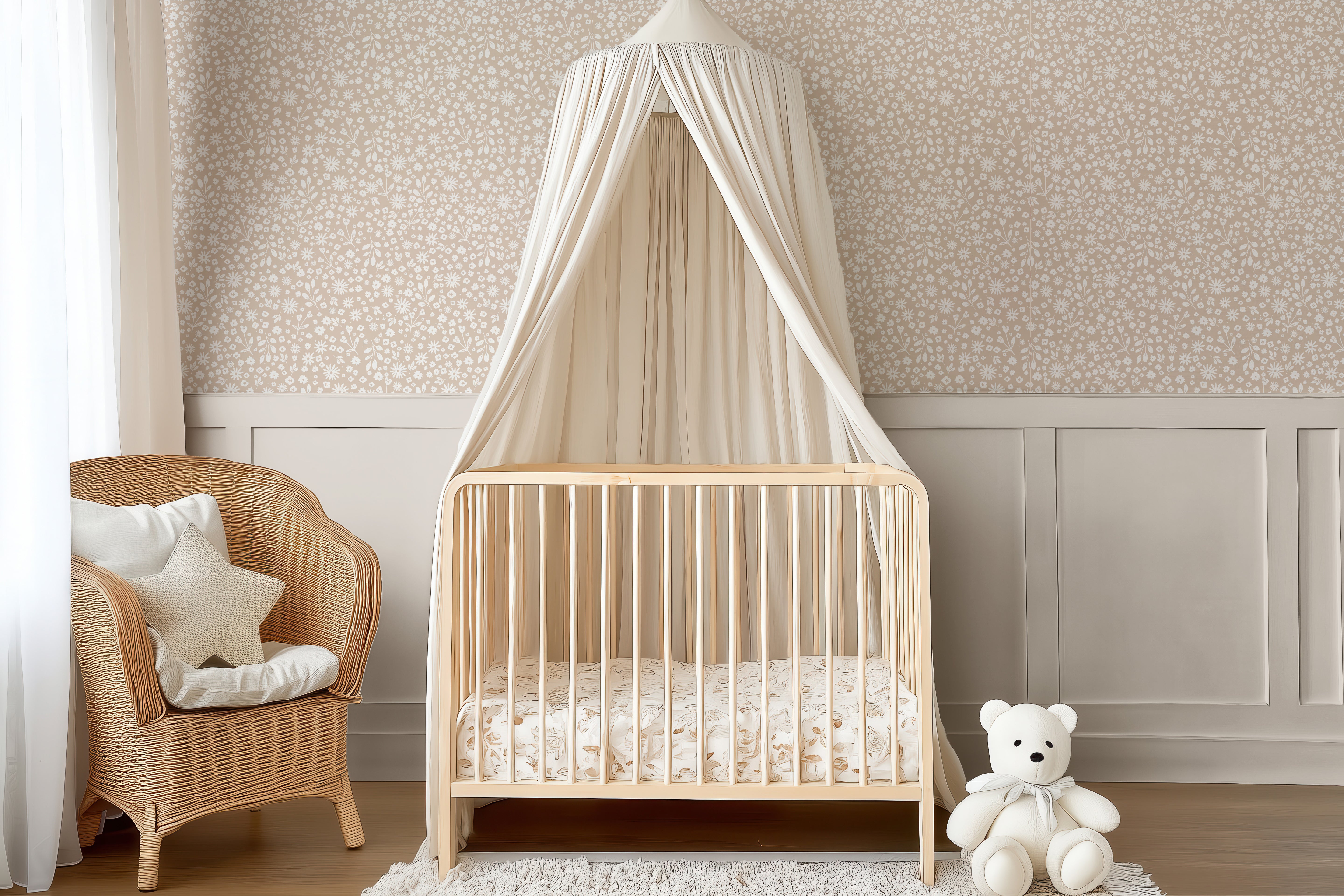 Wallpaper Flower Field - beige