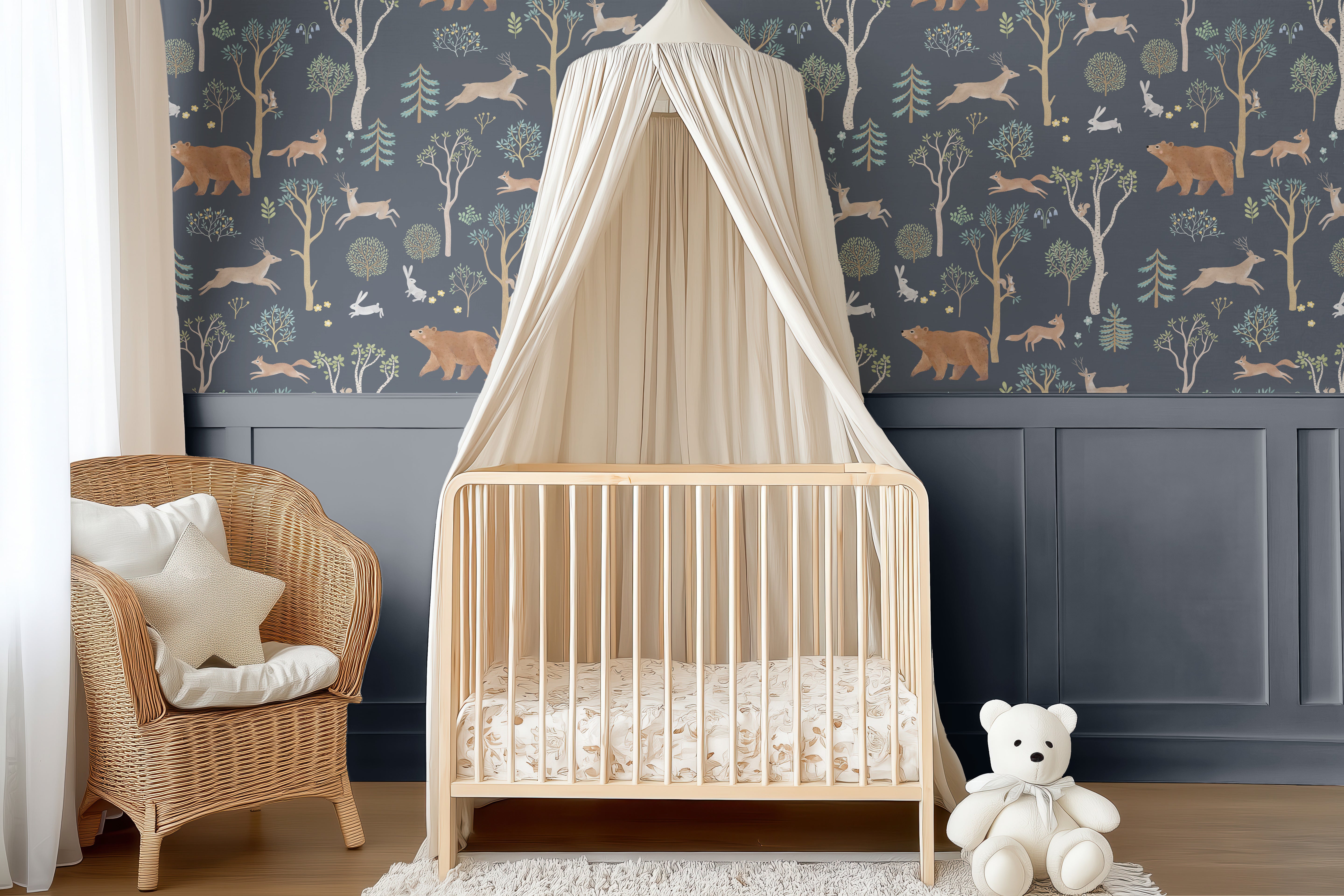 Forest Friends Wallpaper - blue