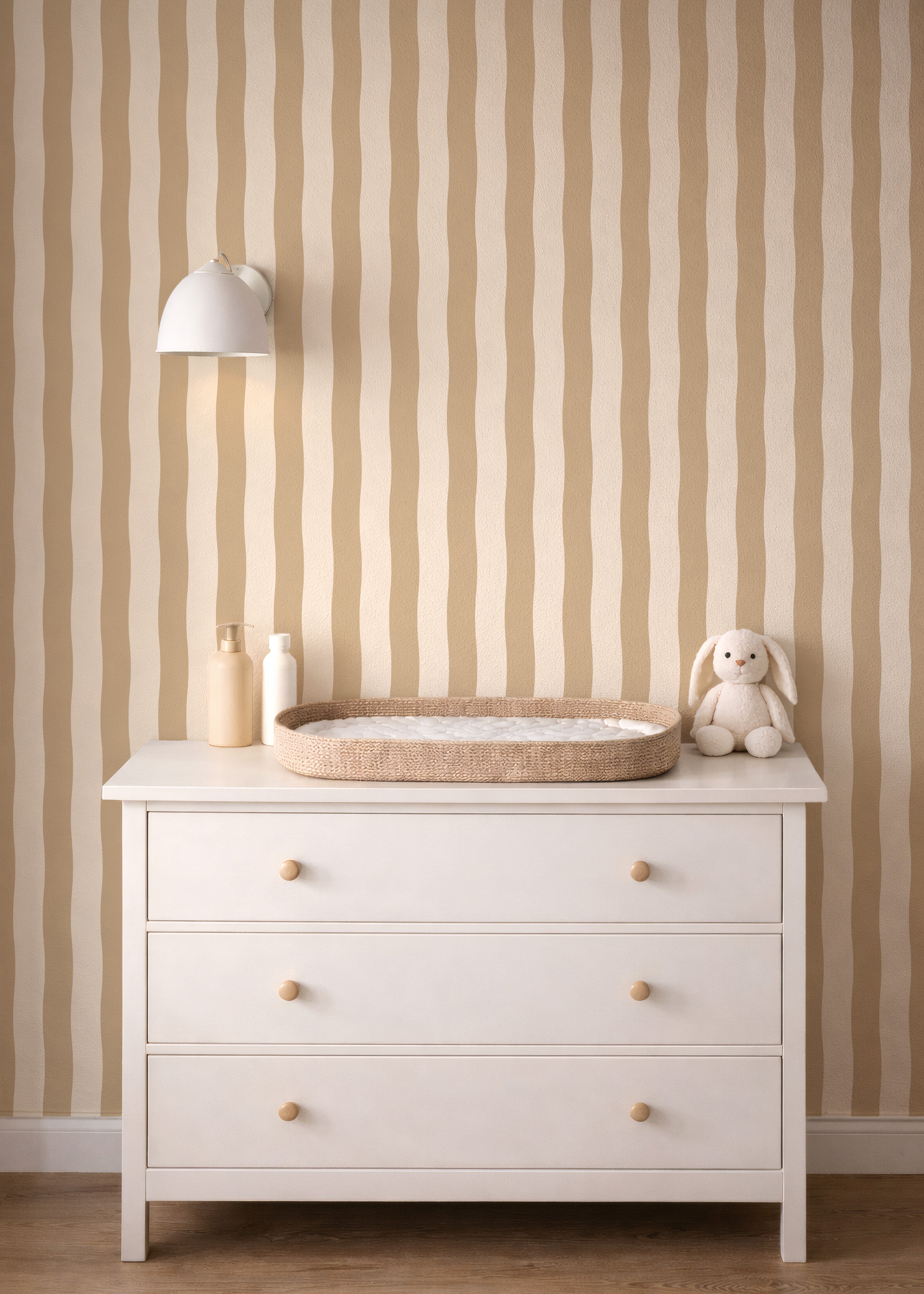 Wallpaper Wavy Stripes - olive green