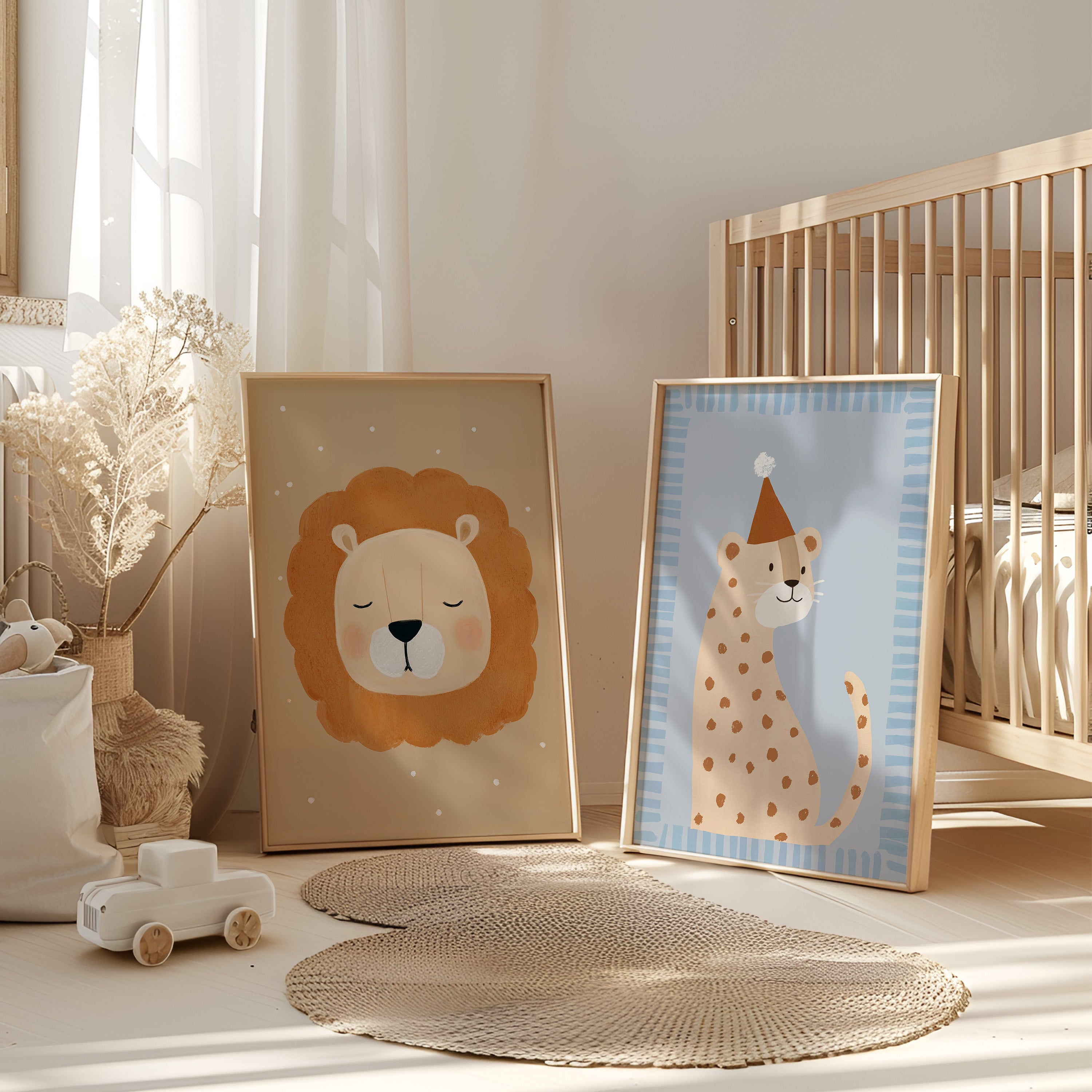 Kinderkamer print - Slapende leeuw