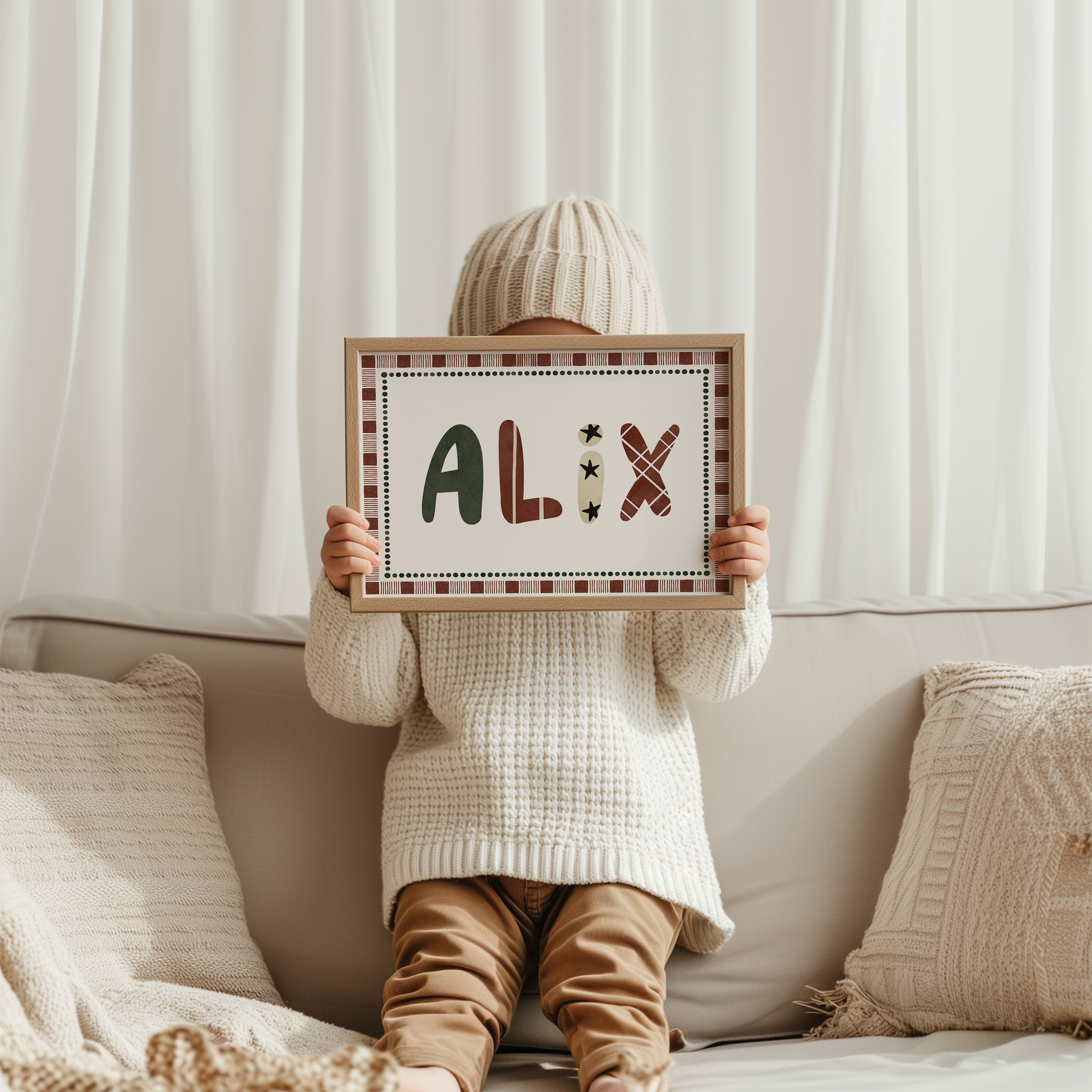 Naamposter Retro - groen