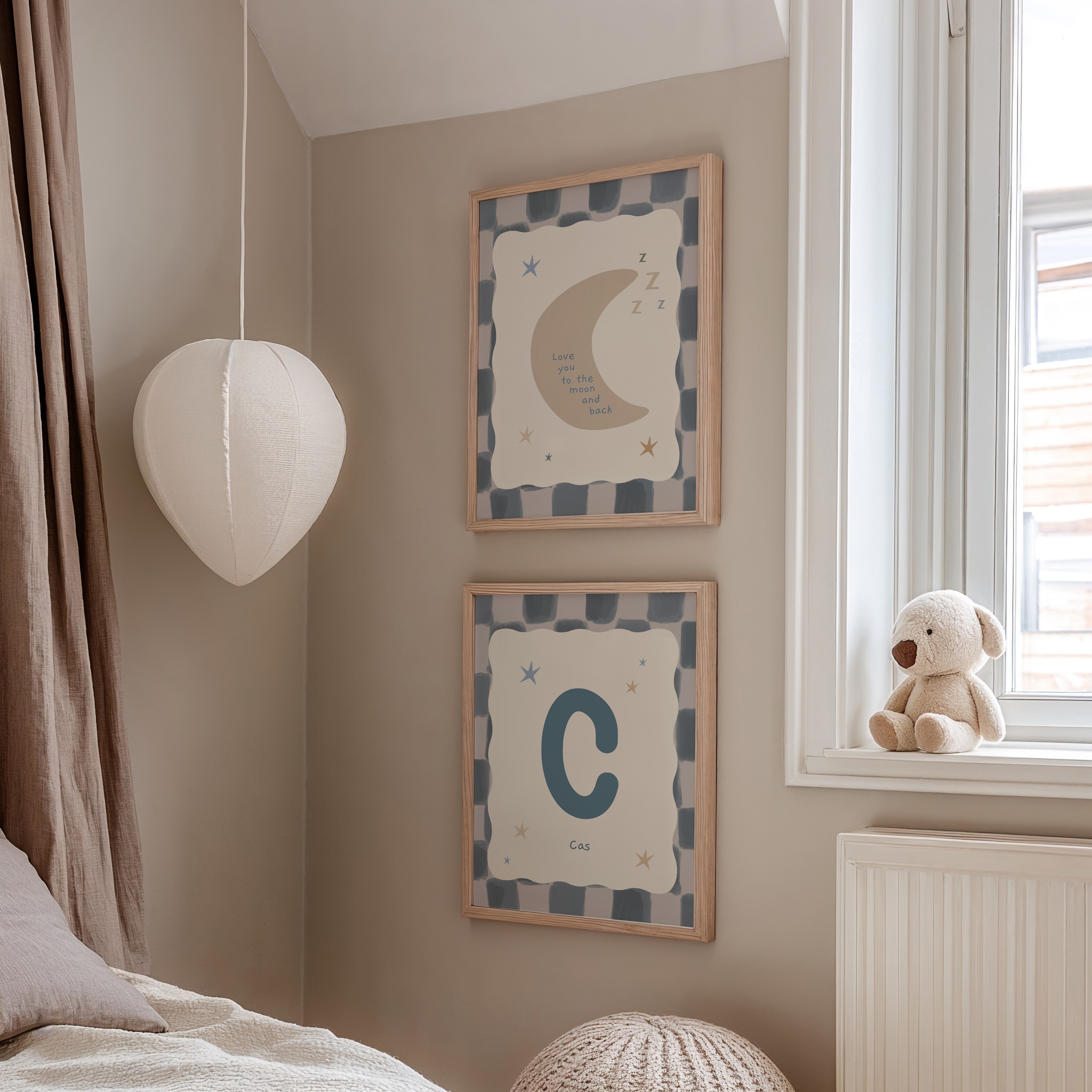 Children's room poster - Moon & Back Dream | blue