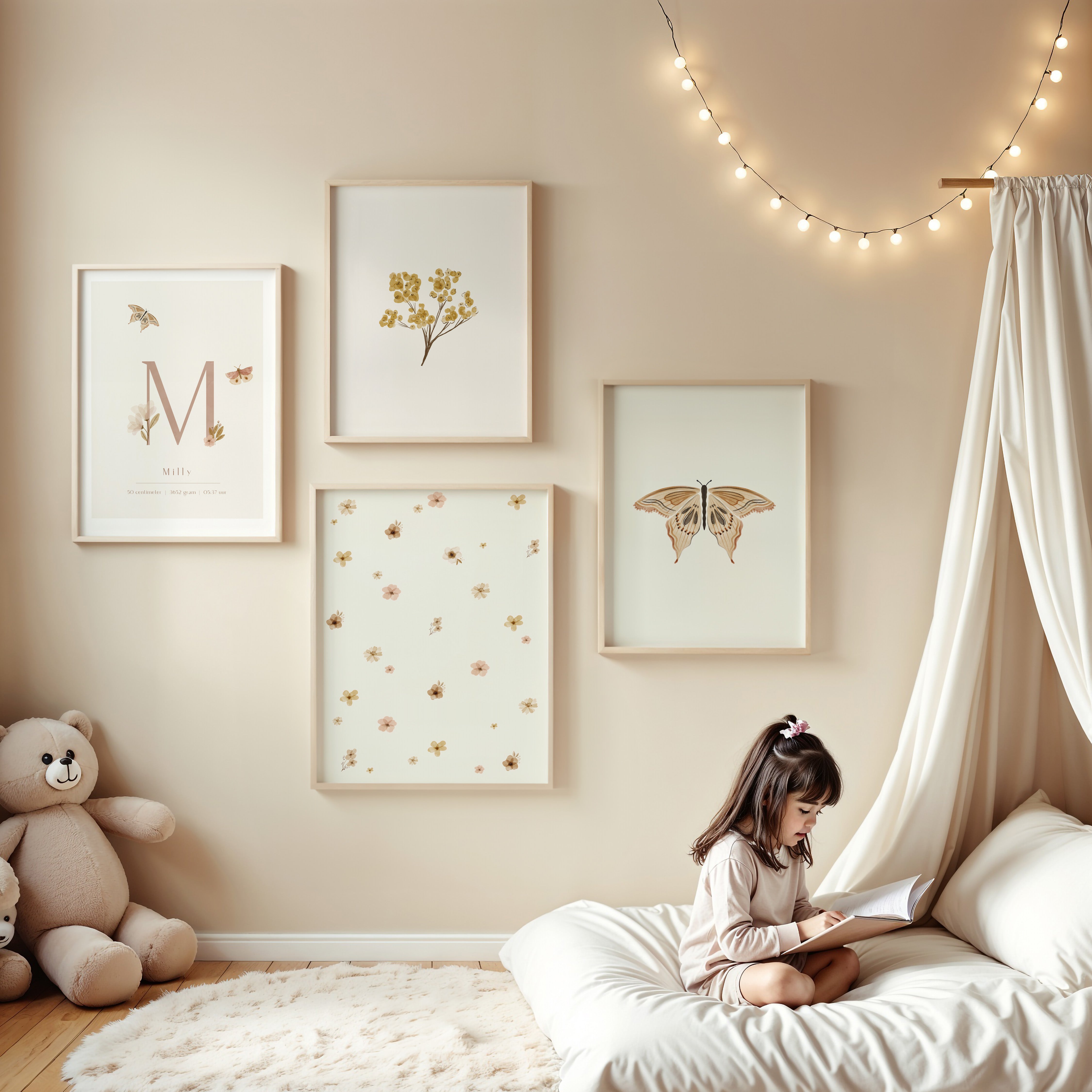 Kinderkamer poster - Vintage Bloemenveld | Vintage Garden