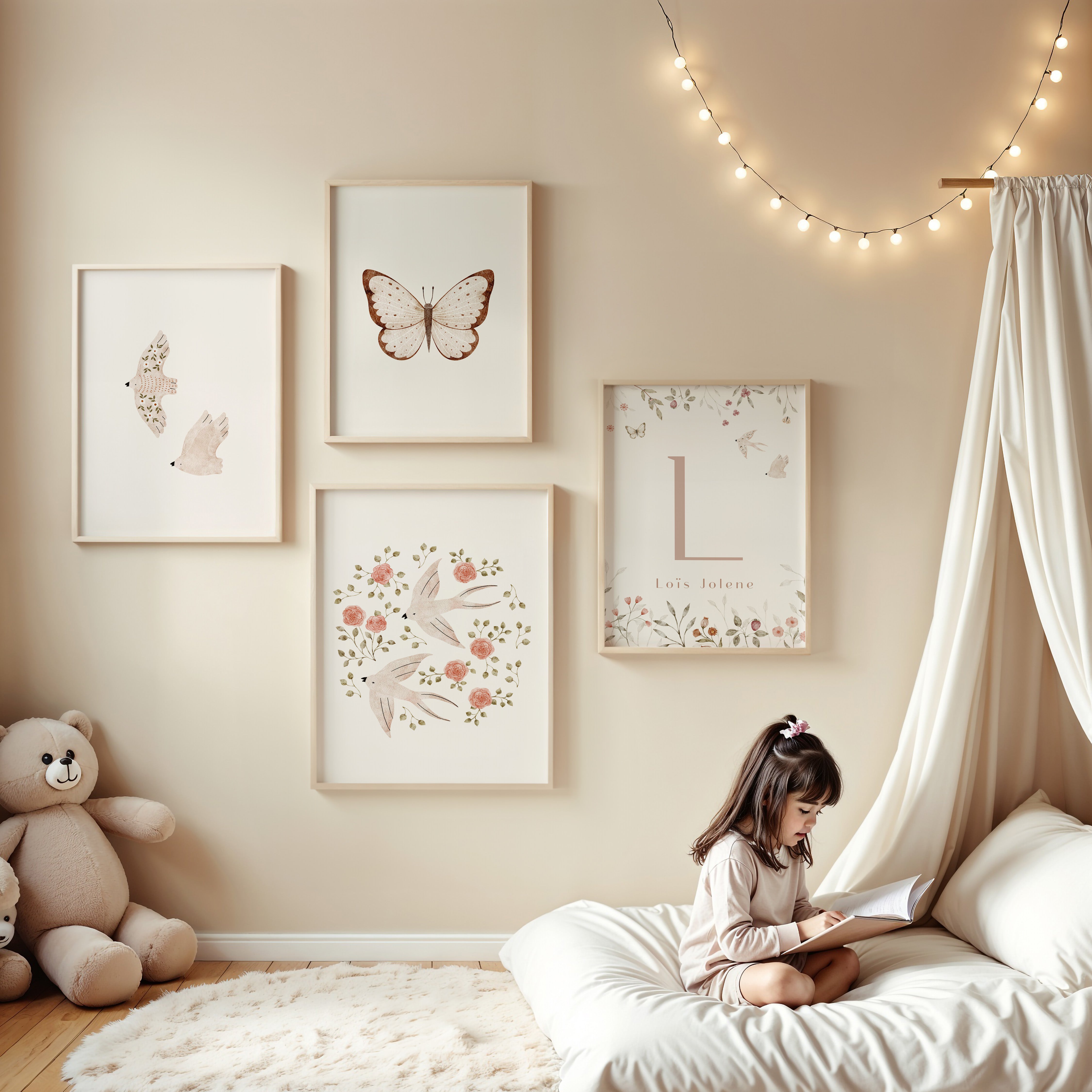 Kinderkamer poster - Vliegende Vogels | Spring Garden