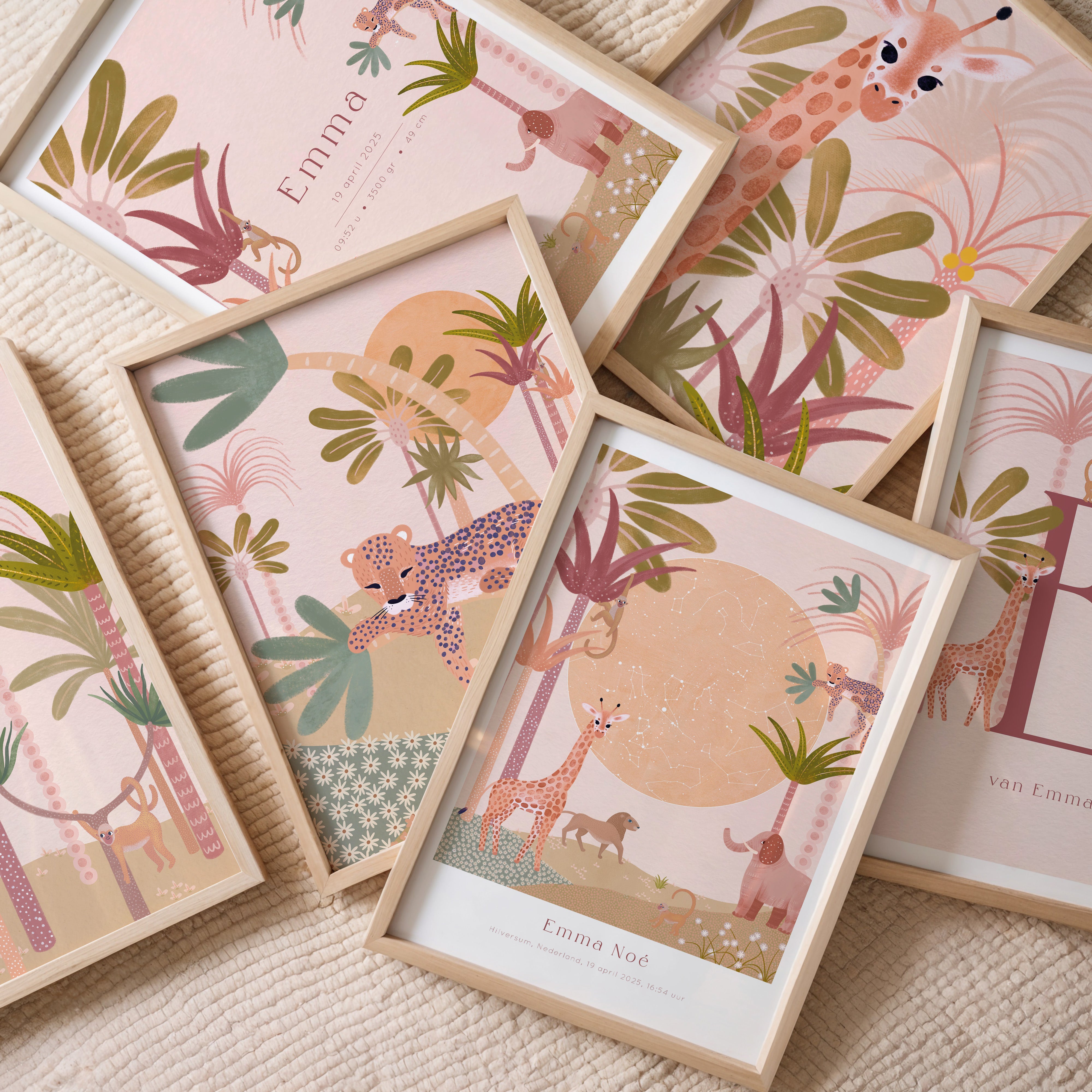 Children's room poster - Giraffe among palm trees | Africa