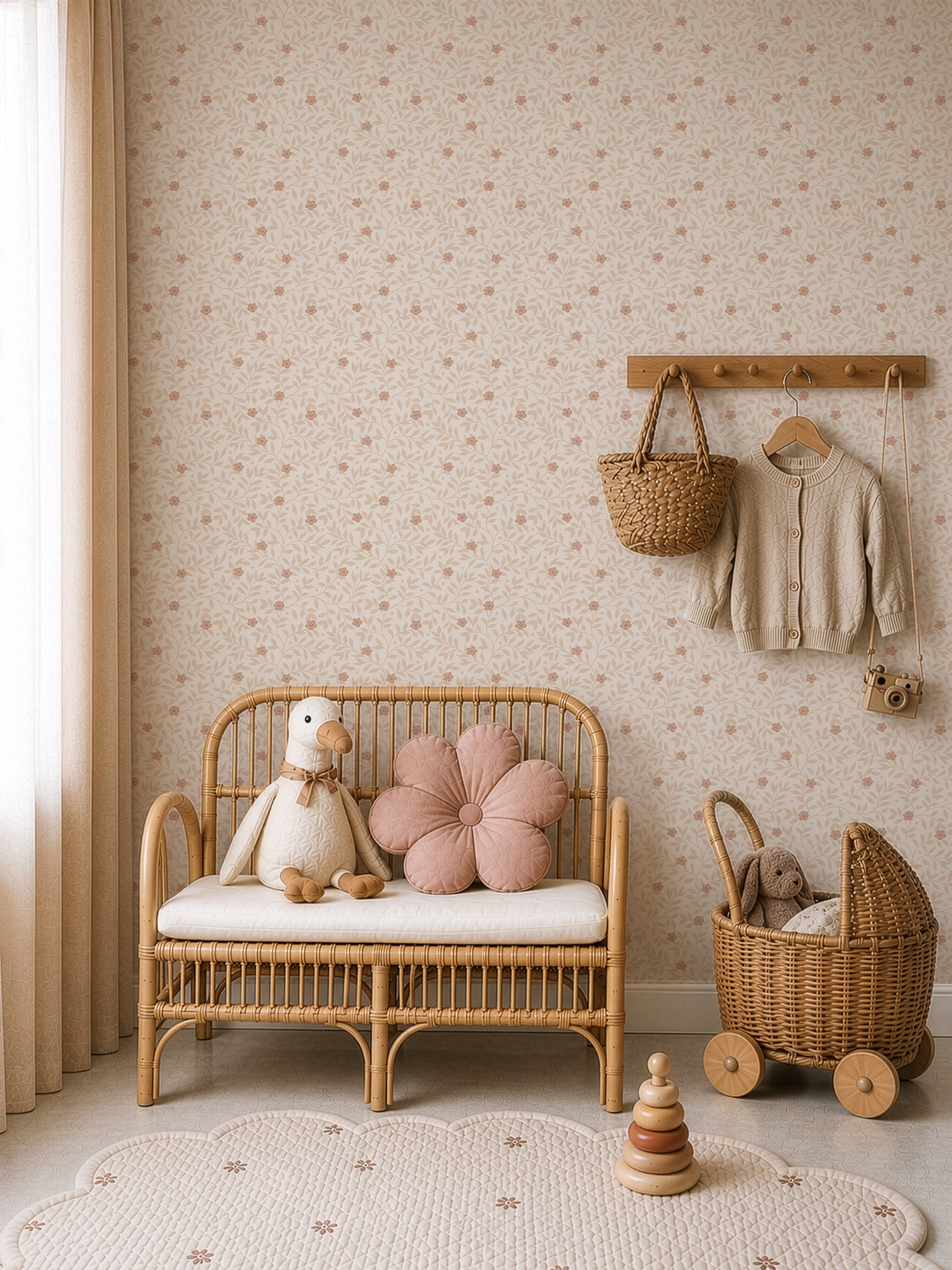 Behang Petite Blossom - abricot