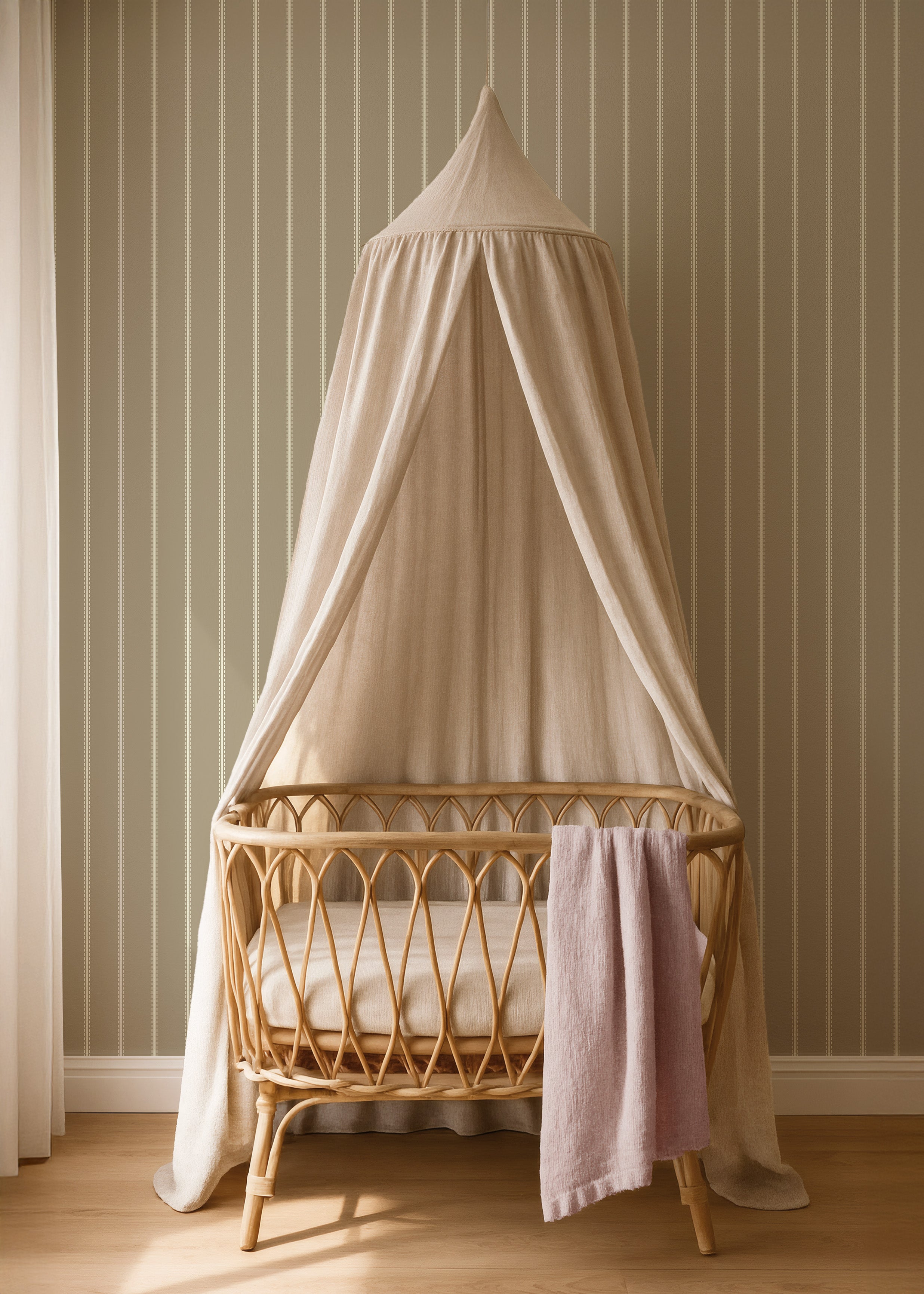 Behang Tiny Stripes - olive