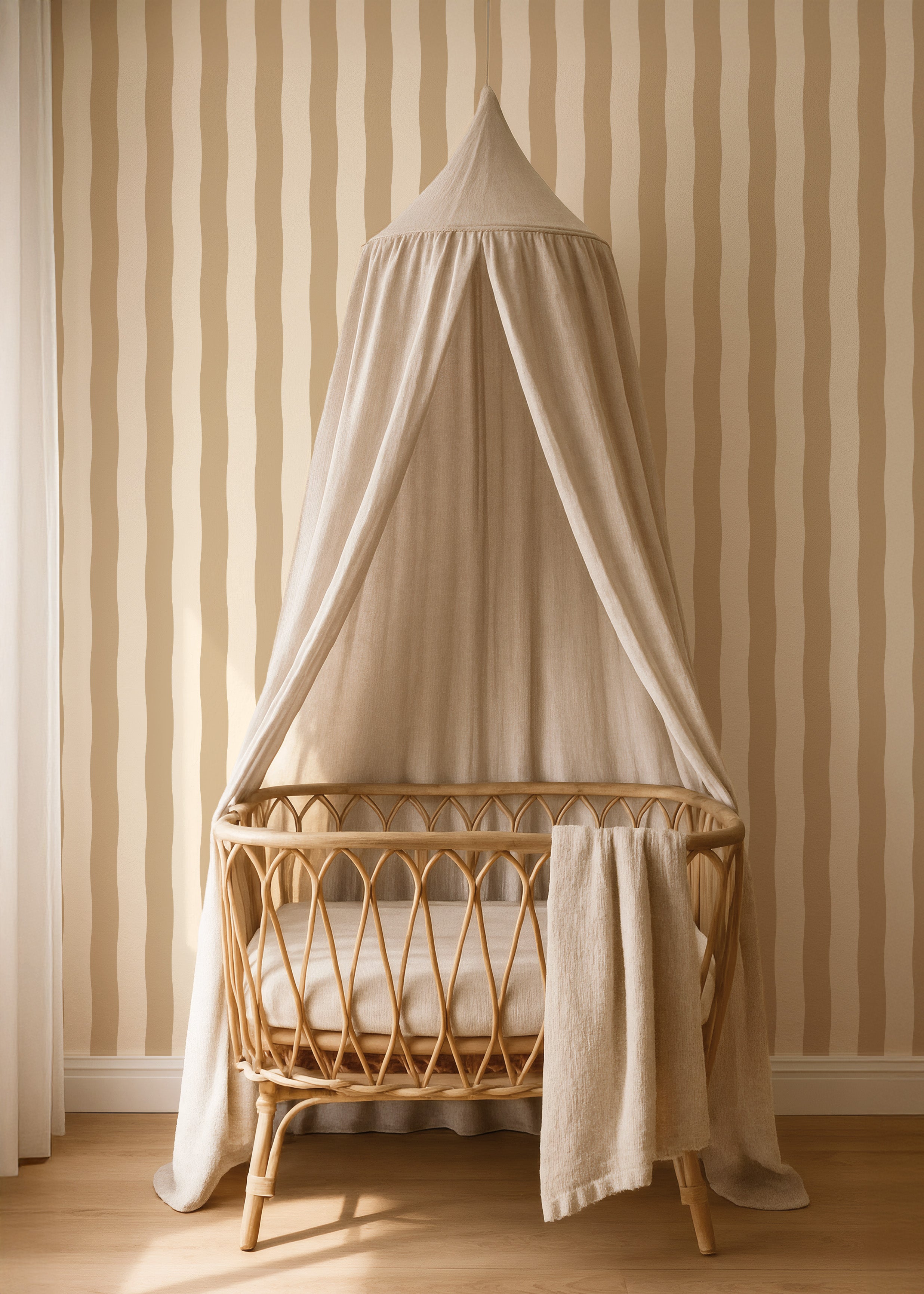 Wallpaper Wavy Stripes - olive green