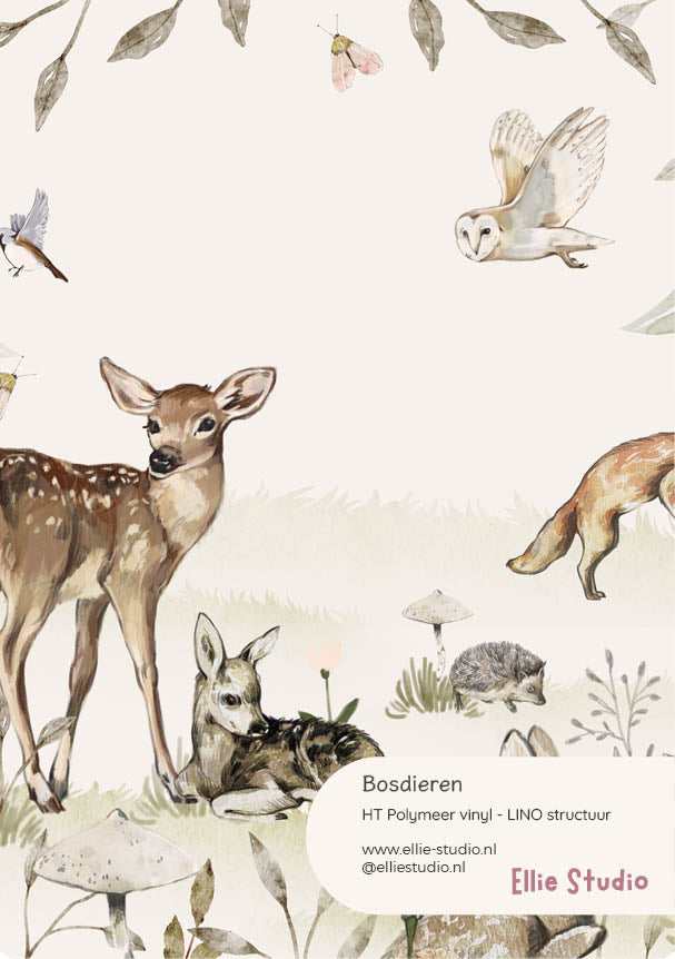 Muursticker staal - Bosdieren