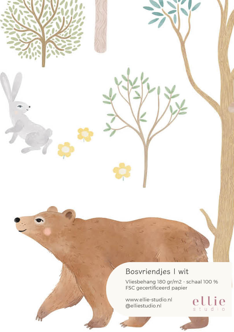 Forest Friends Wallpaper Sample - White