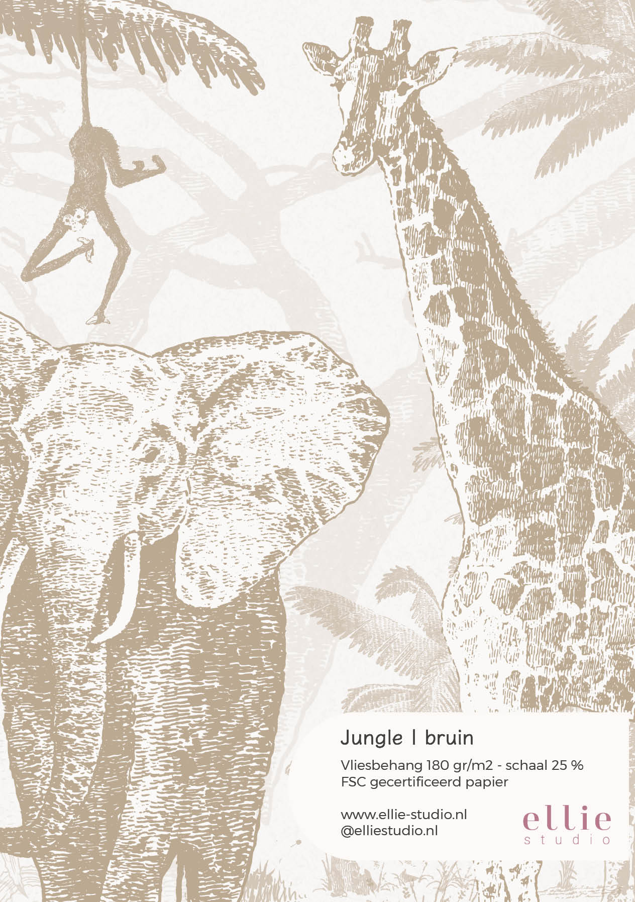 Behangstaal Jungle - bruin