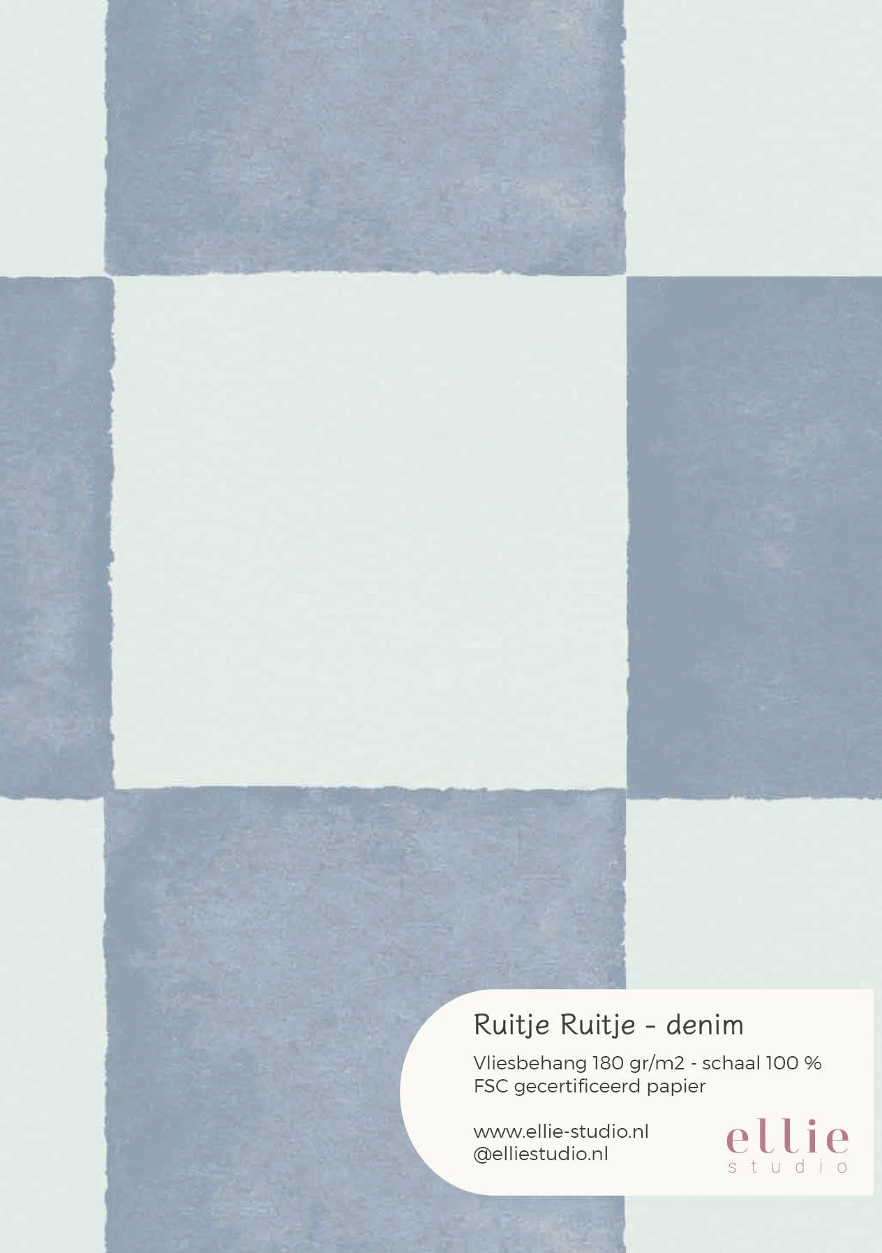 Behangstaal Ruitje Ruitje - Denim