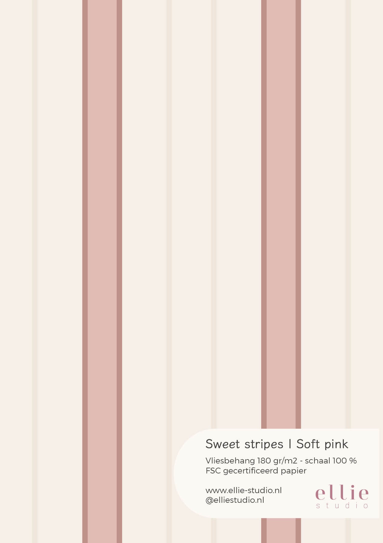 Behangstaal Sweet Stripes - soft pink