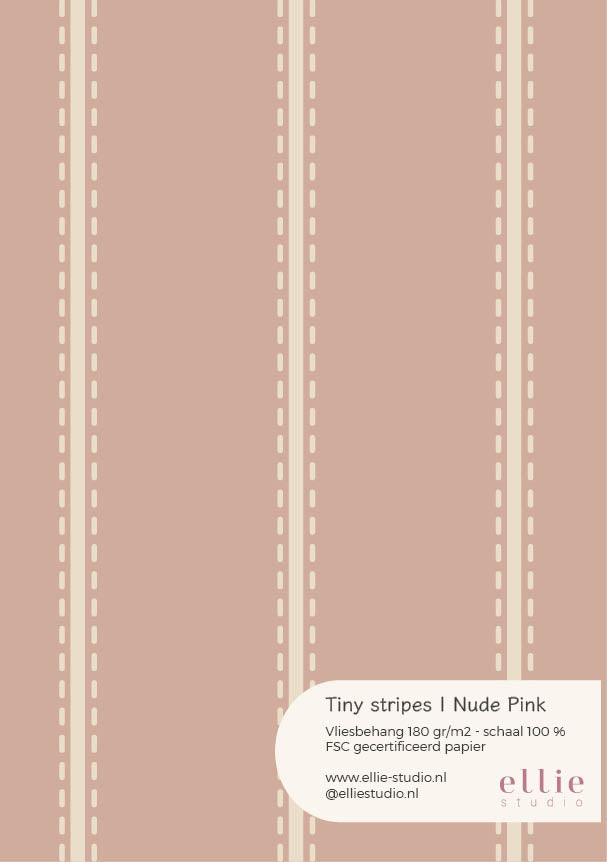 Behangstaal Tiny Stripes - nude pink