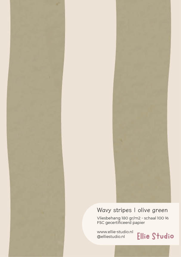 Behangstaal Wavy Stripes - olive green