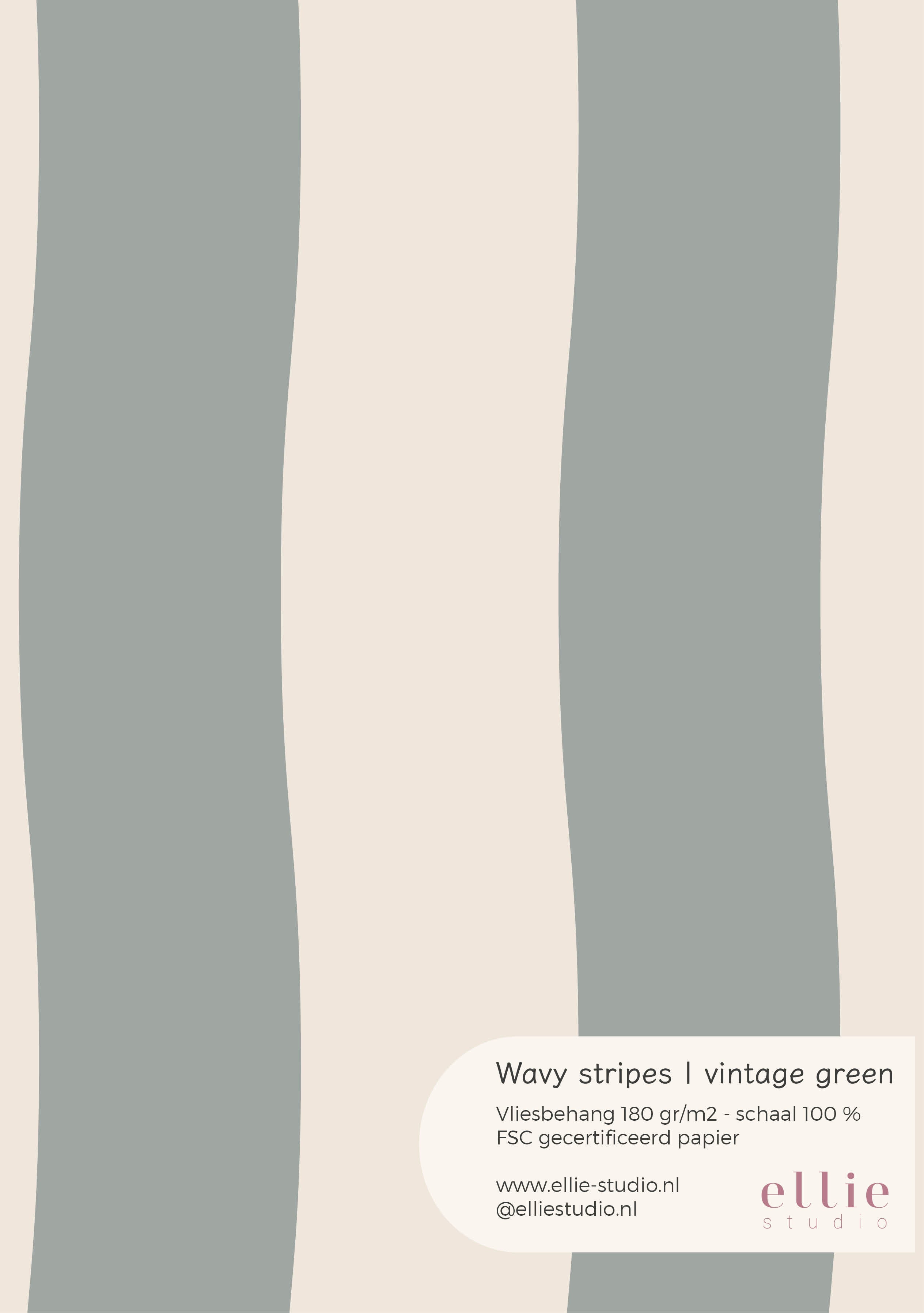 Behangstaal Wavy Stripes - vintage green