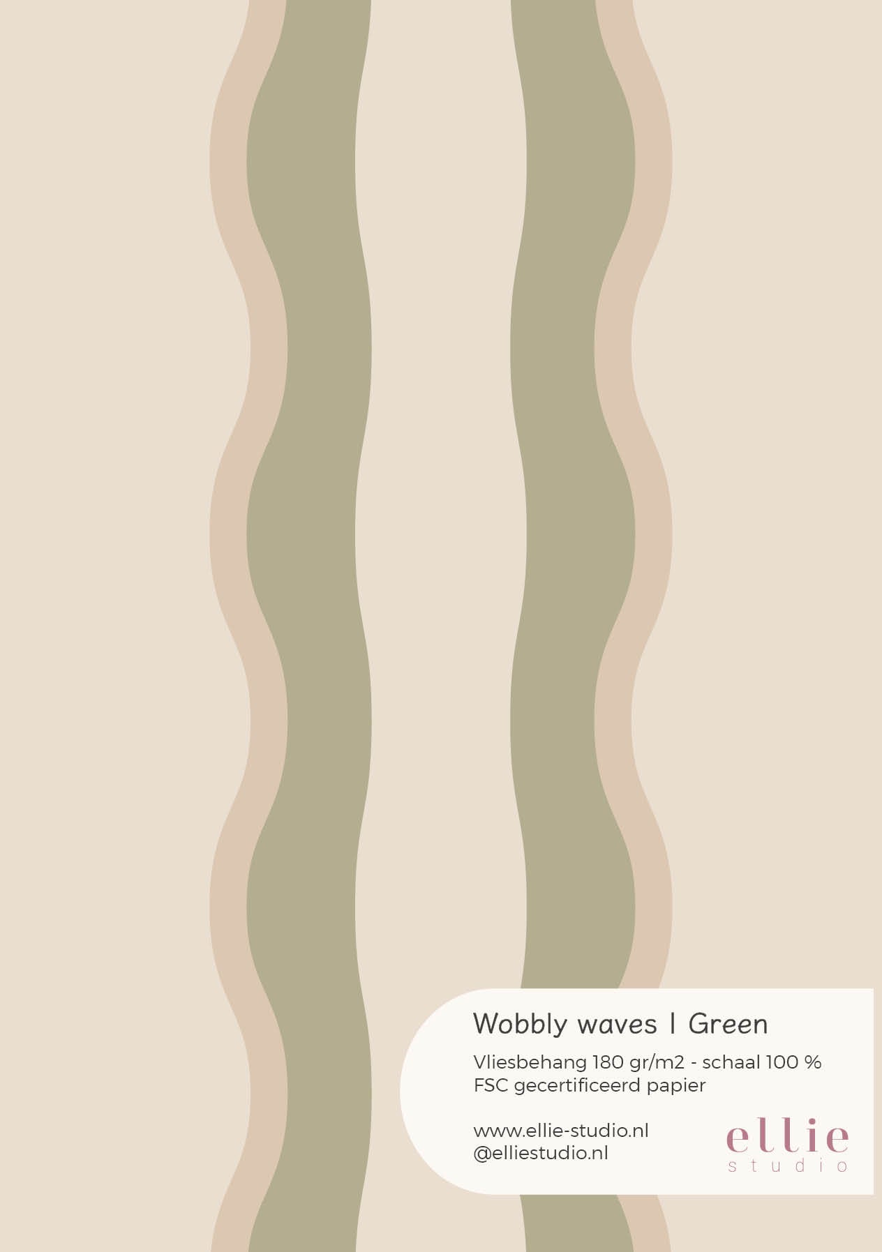 Behangstaal Wobbly Waves - green