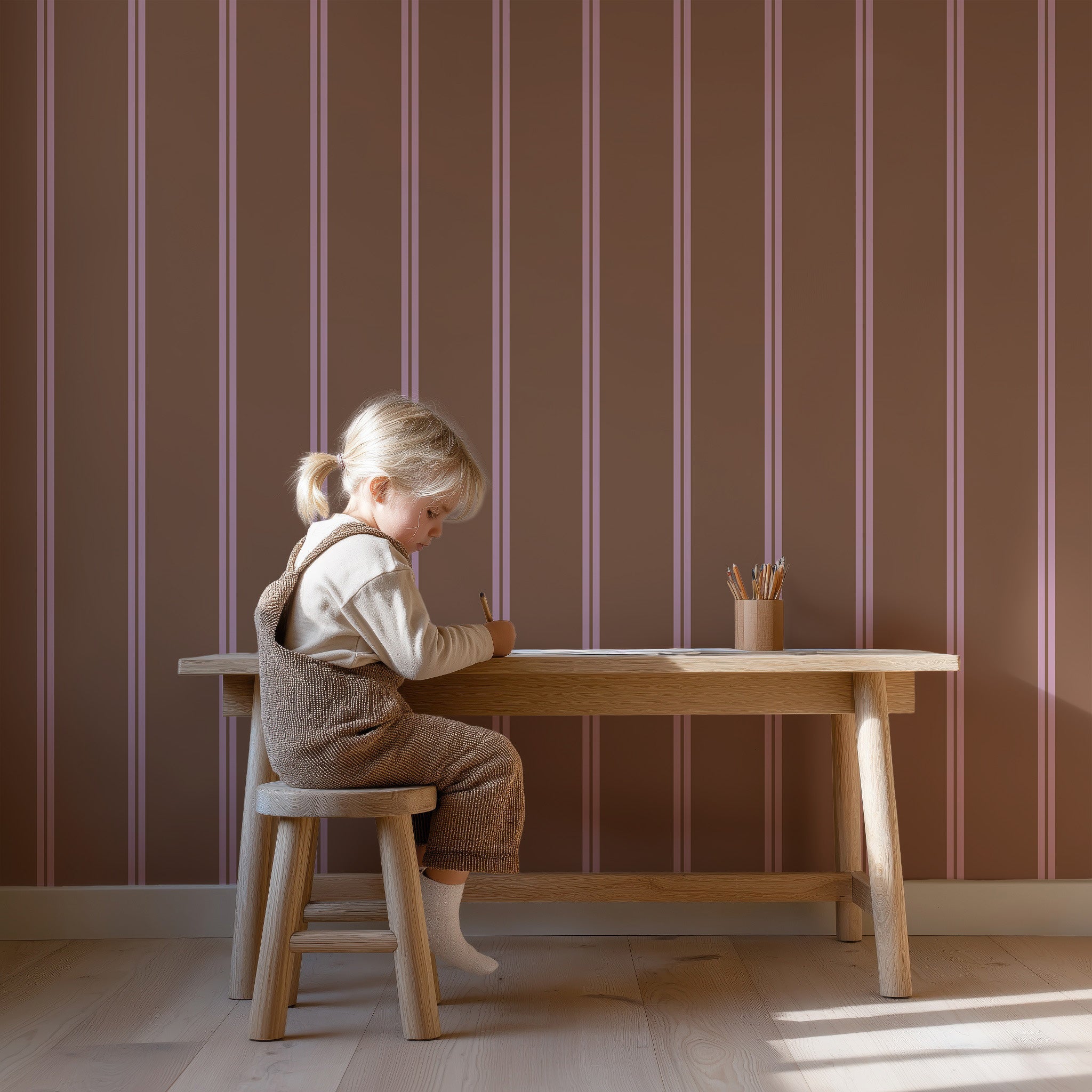 Behang Twisty Twins - chocolate