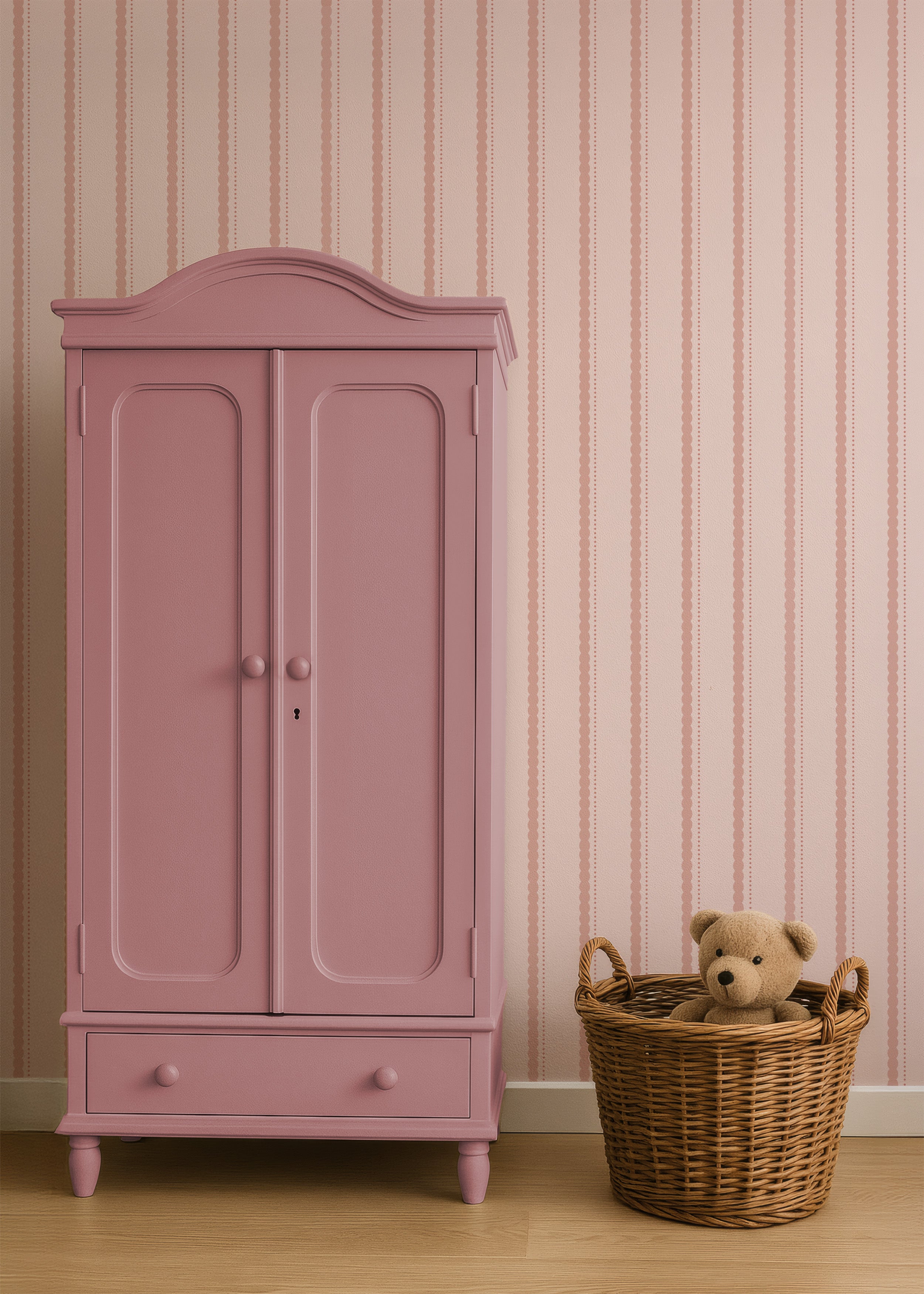 Wallpaper Wavy Stripes - olive green