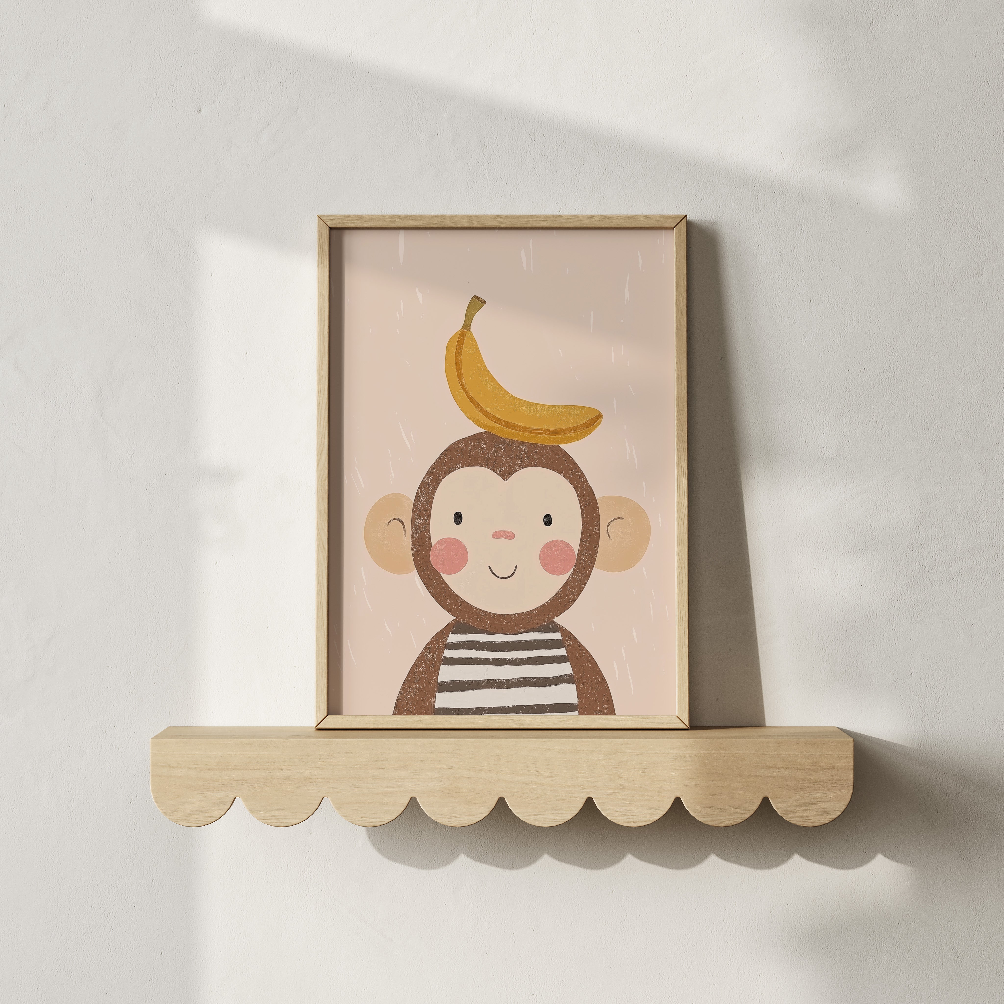 Kinderkamer print - Aapje met banaan