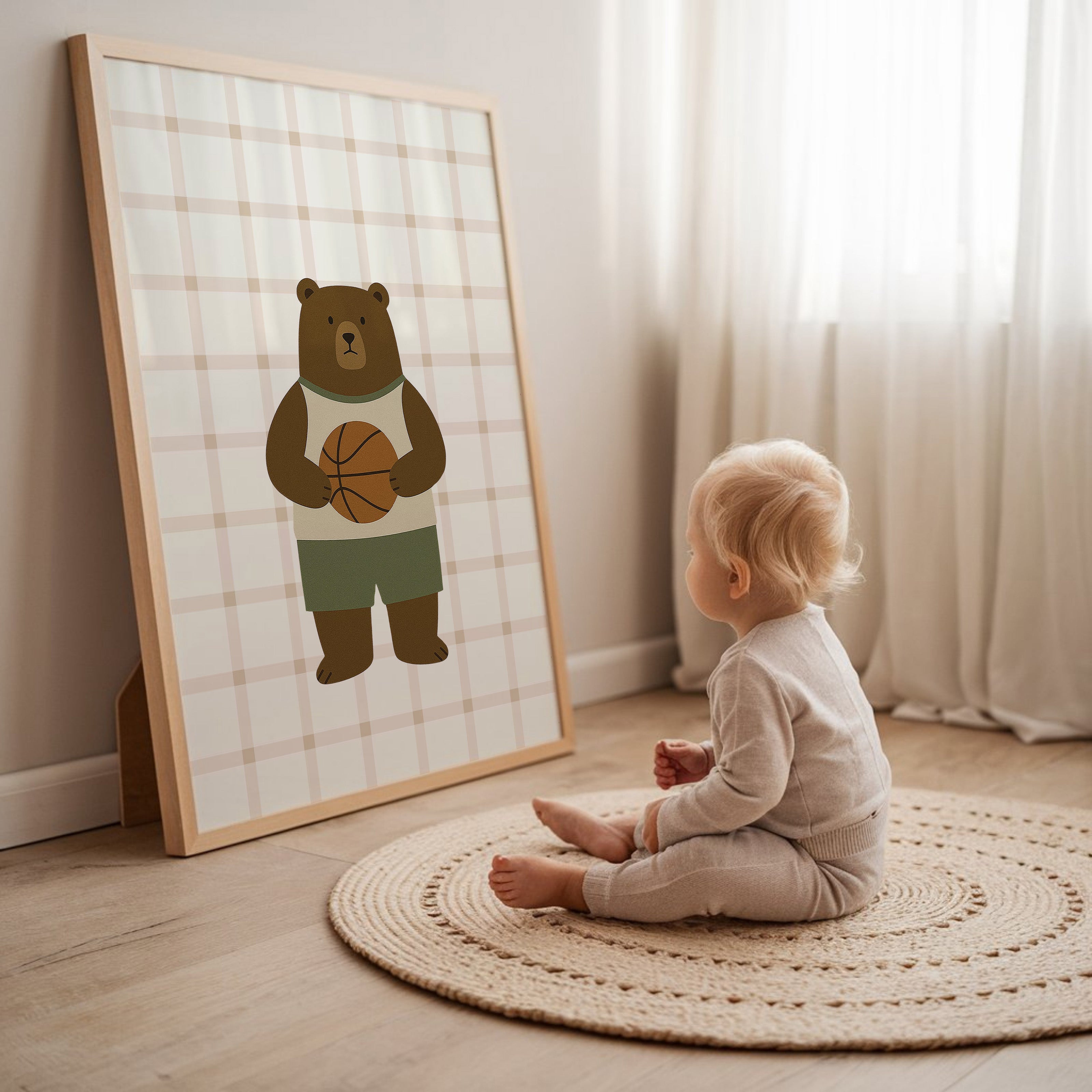 Kinderkamer poster - Basketbal Beer | Sport