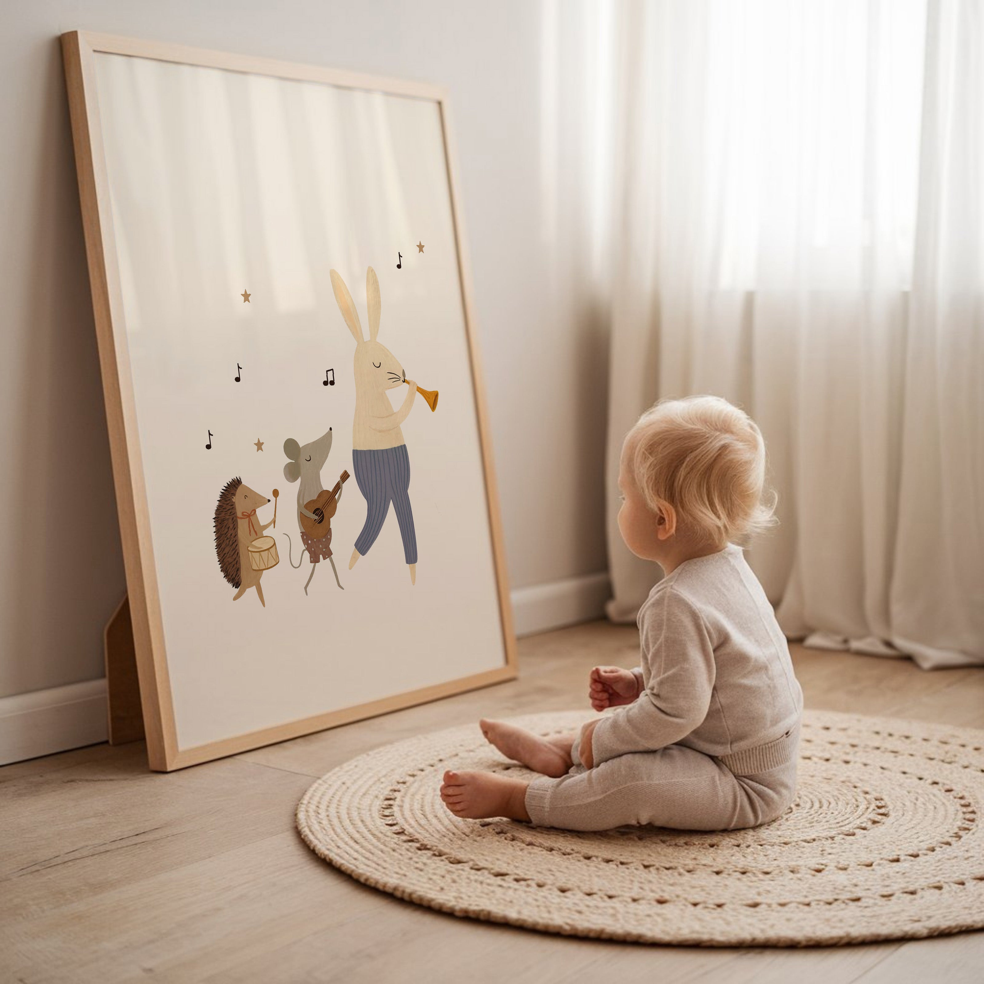 Children's room print - Music bears