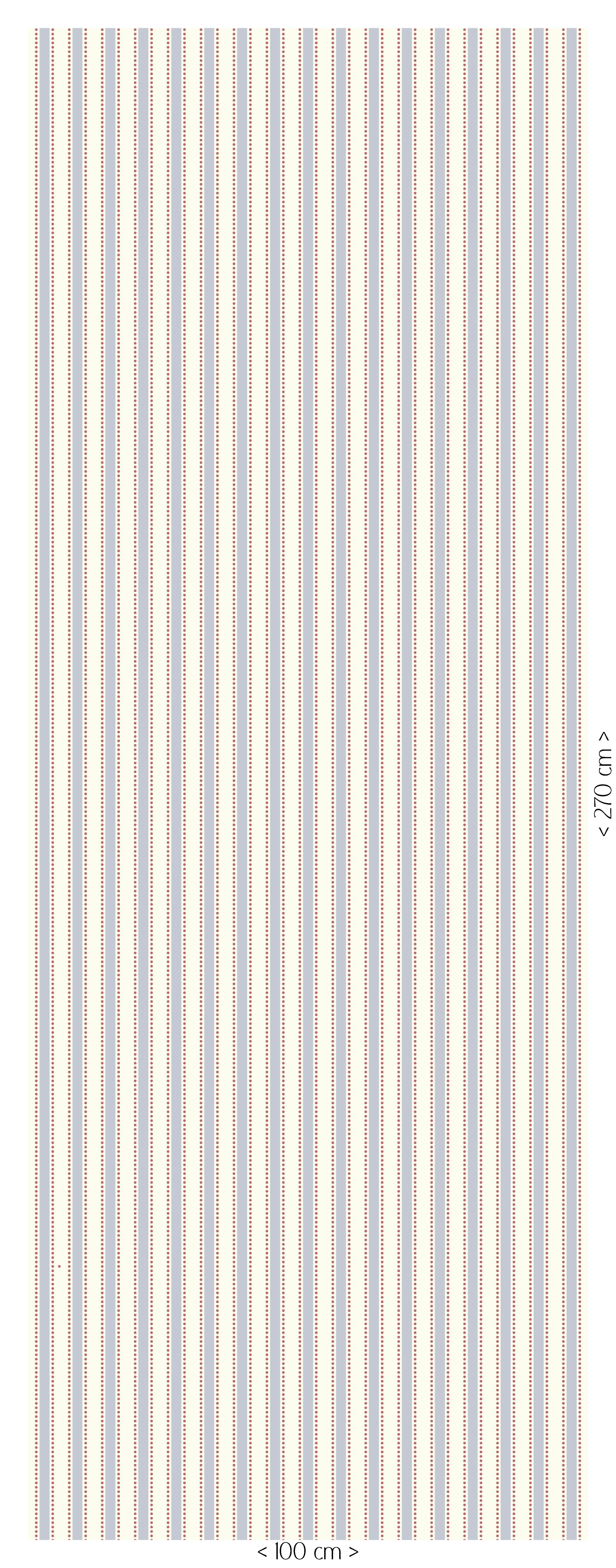 Dotted Stripes Berry Blue behang met blauwe strepen en berrykleurige stippen