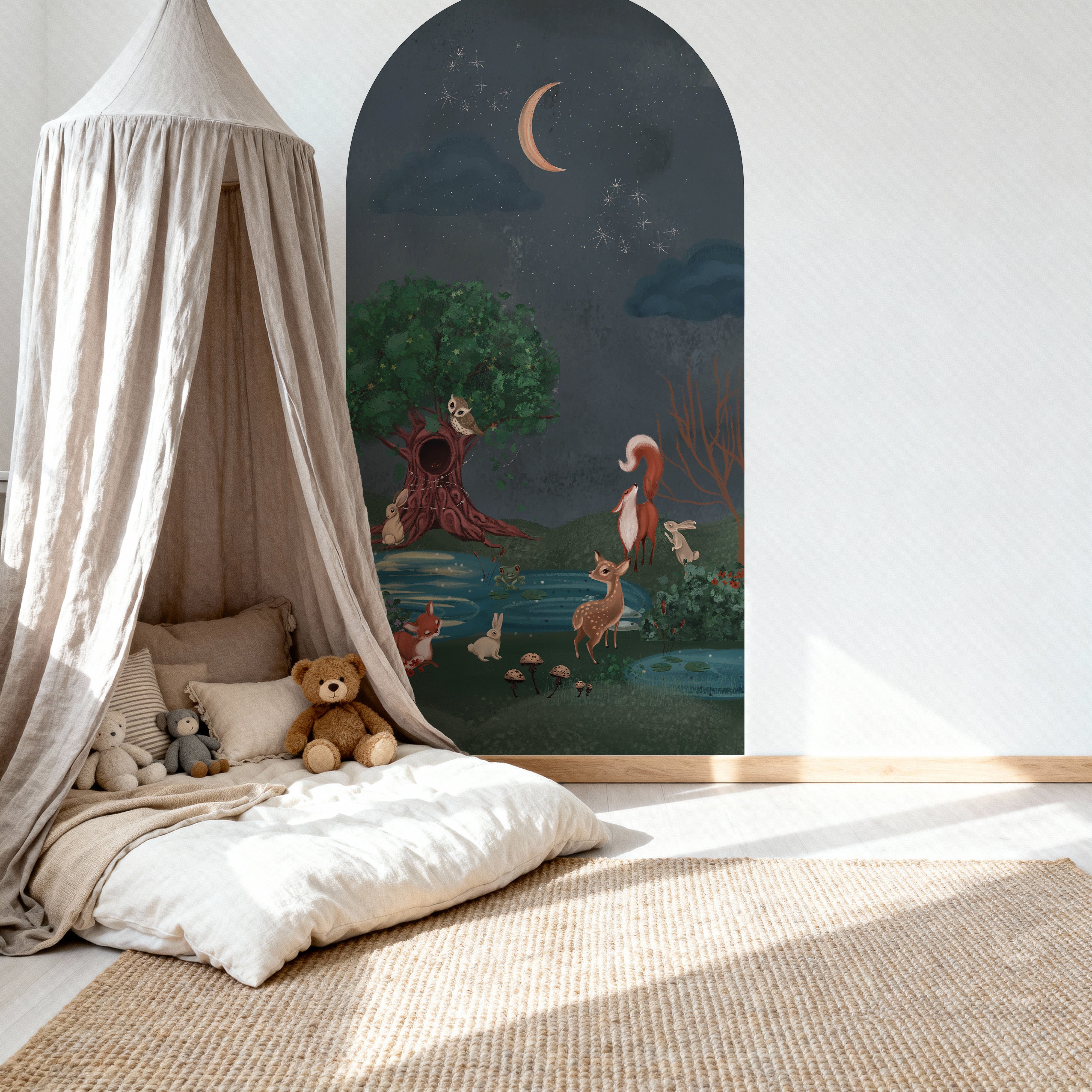 Behangboog - Enchanted Forest | donkerblauw