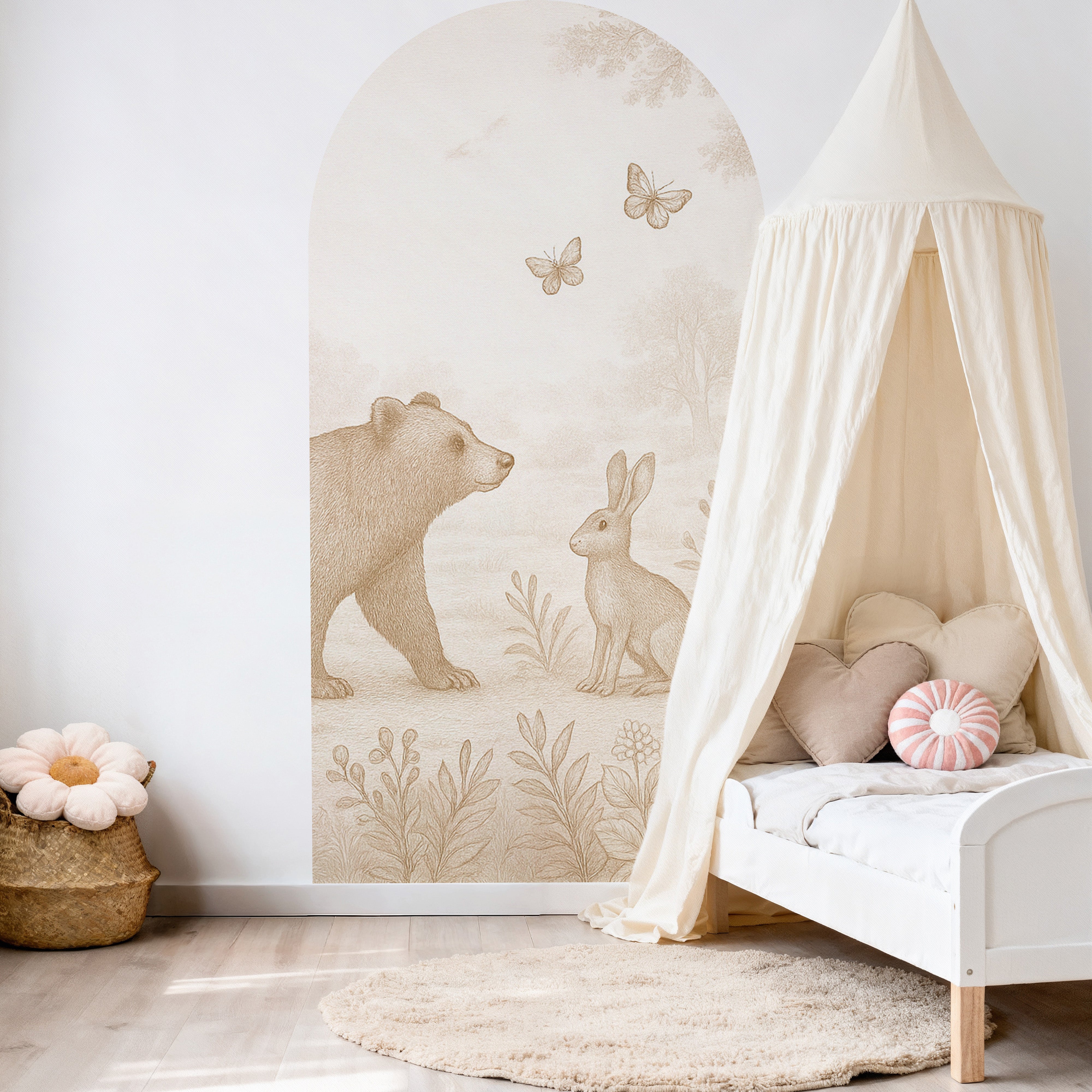 Behangboog - Bosdieren | beer en konijn