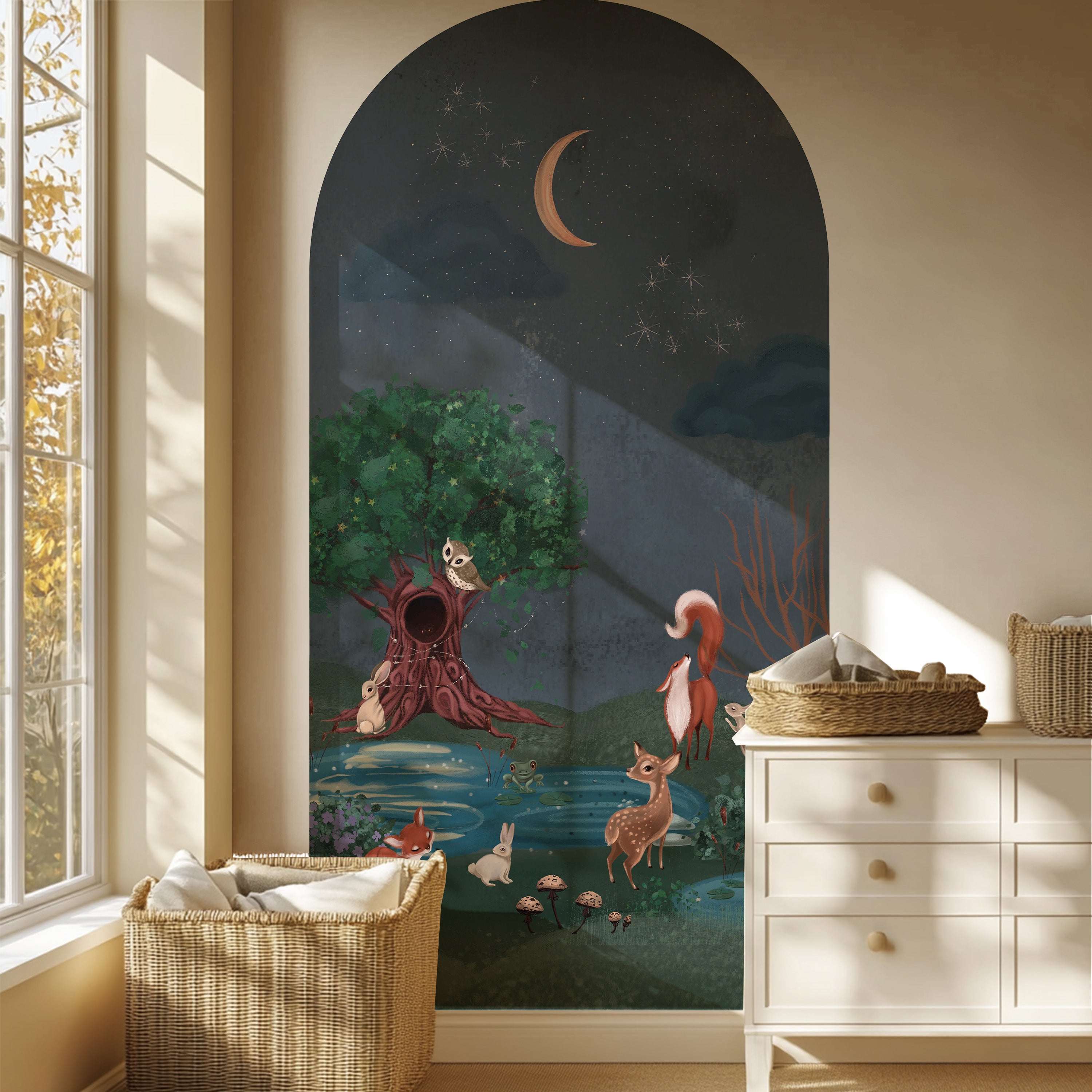 Behangboog - Enchanted Forest | donkerblauw